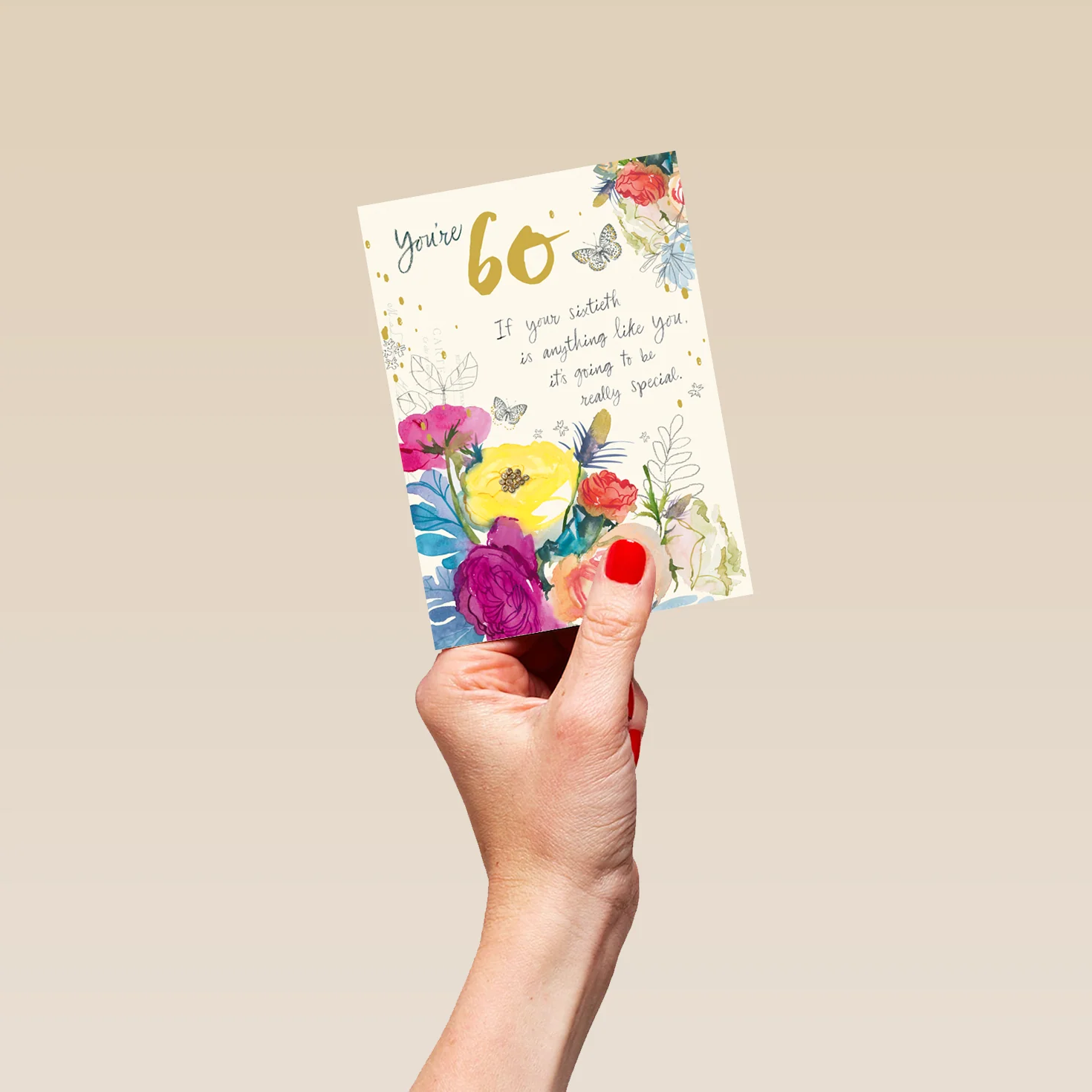 Personalised Willow Bouquet 60th Birthday Card - Image 4