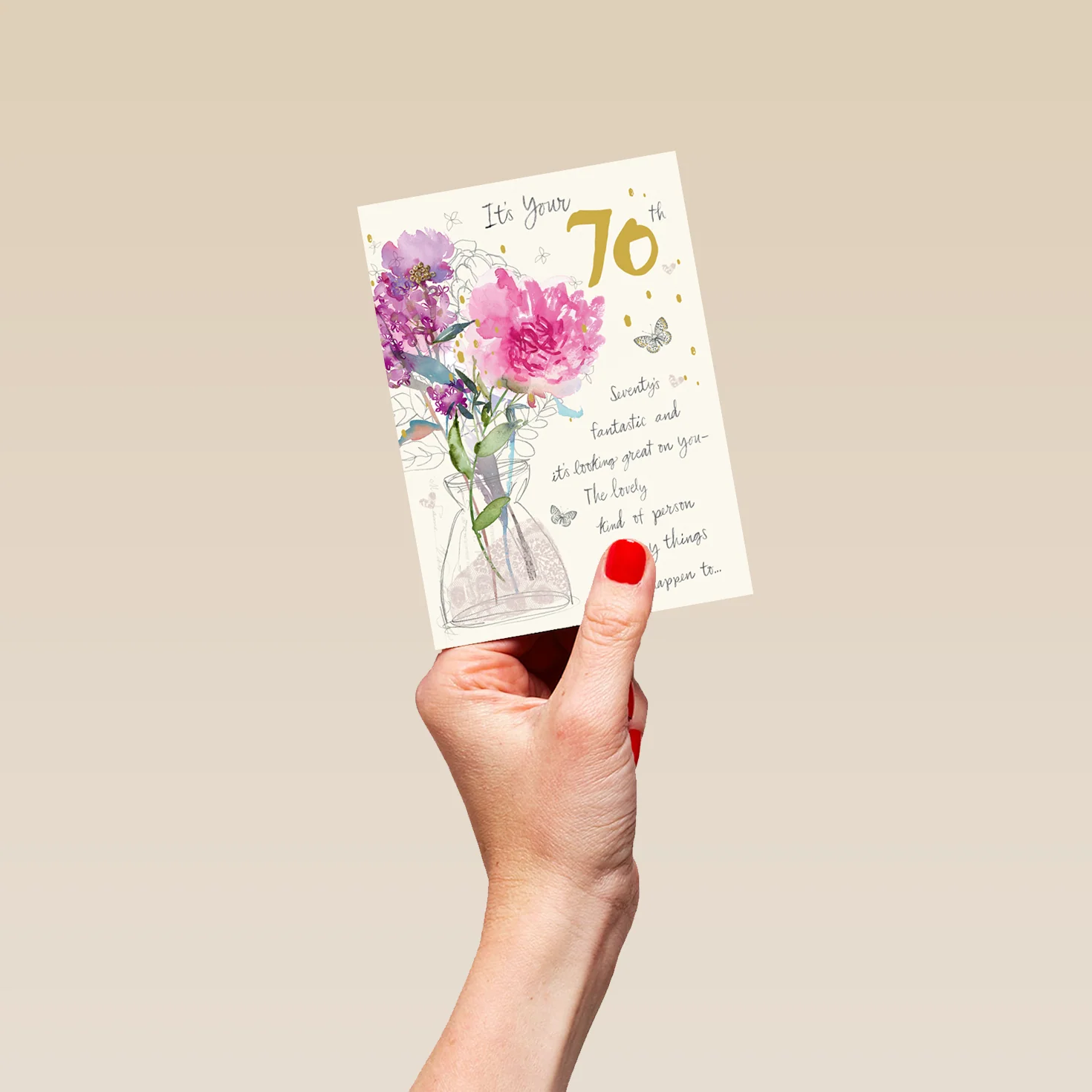 Personalised Willow Bouquet 70th Birthday Card - Image 4