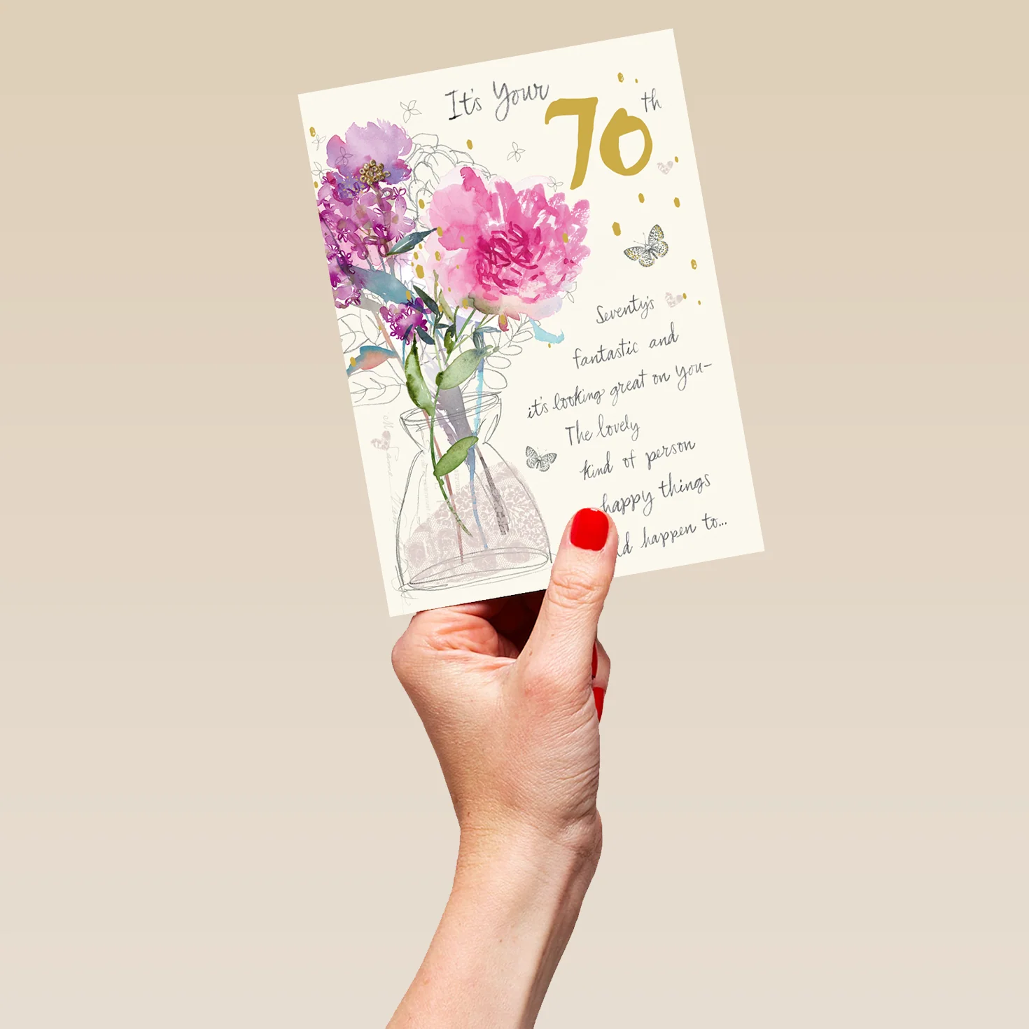 Personalised Willow Bouquet 70th Birthday Card - Image 5