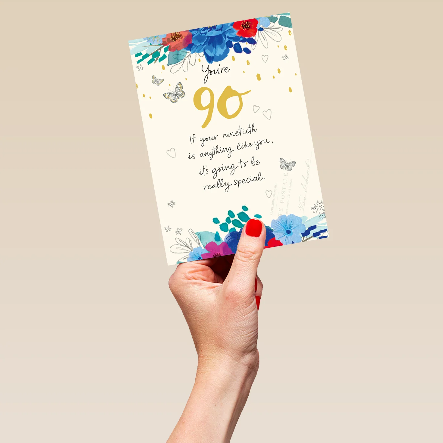 Personalised Willow Bouquet 90th Birthday Card - Image 5