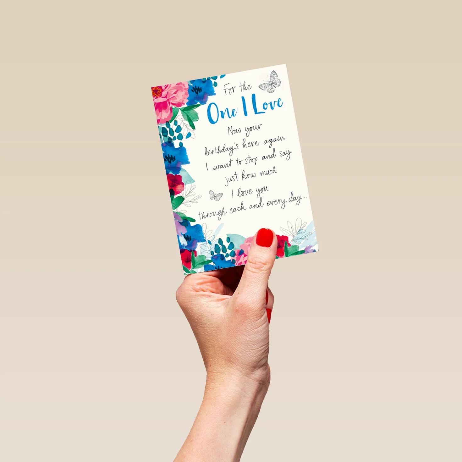 Personalised Willow Bouquet Birthday Card for One I Love - Image 4