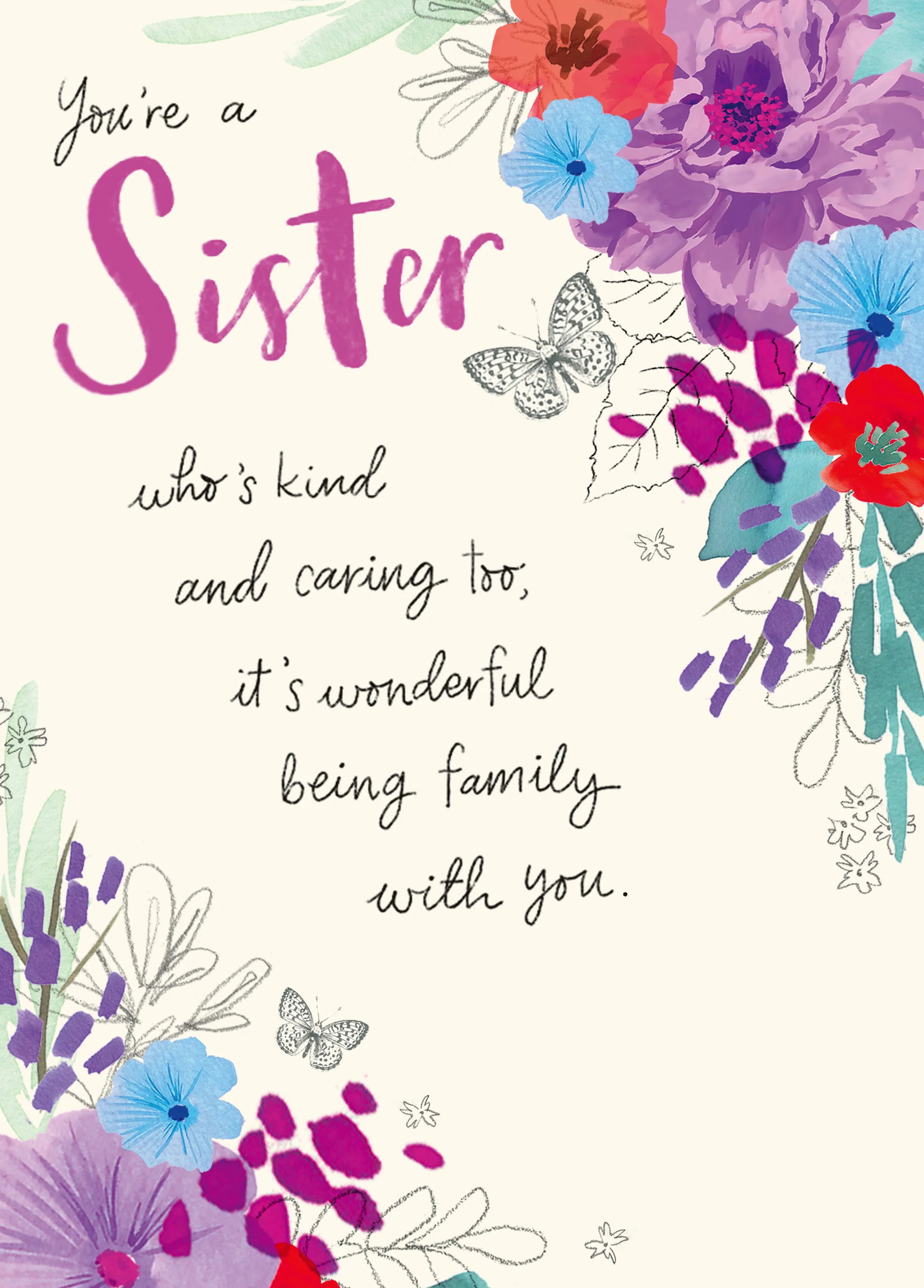 Personalised Willow Bouquet Birthday Card for Sister