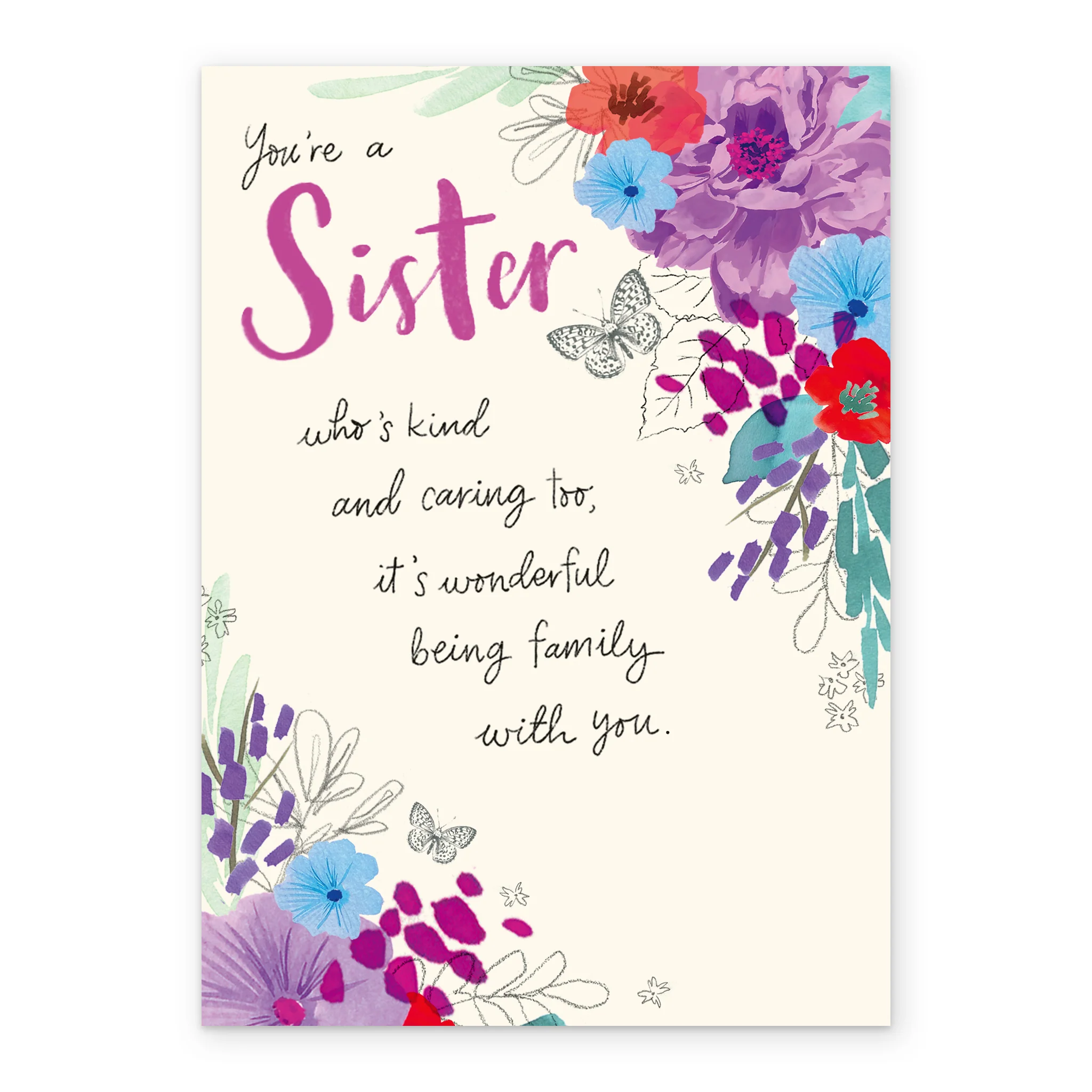 Personalised Willow Bouquet Birthday Card for Sister - Image 2