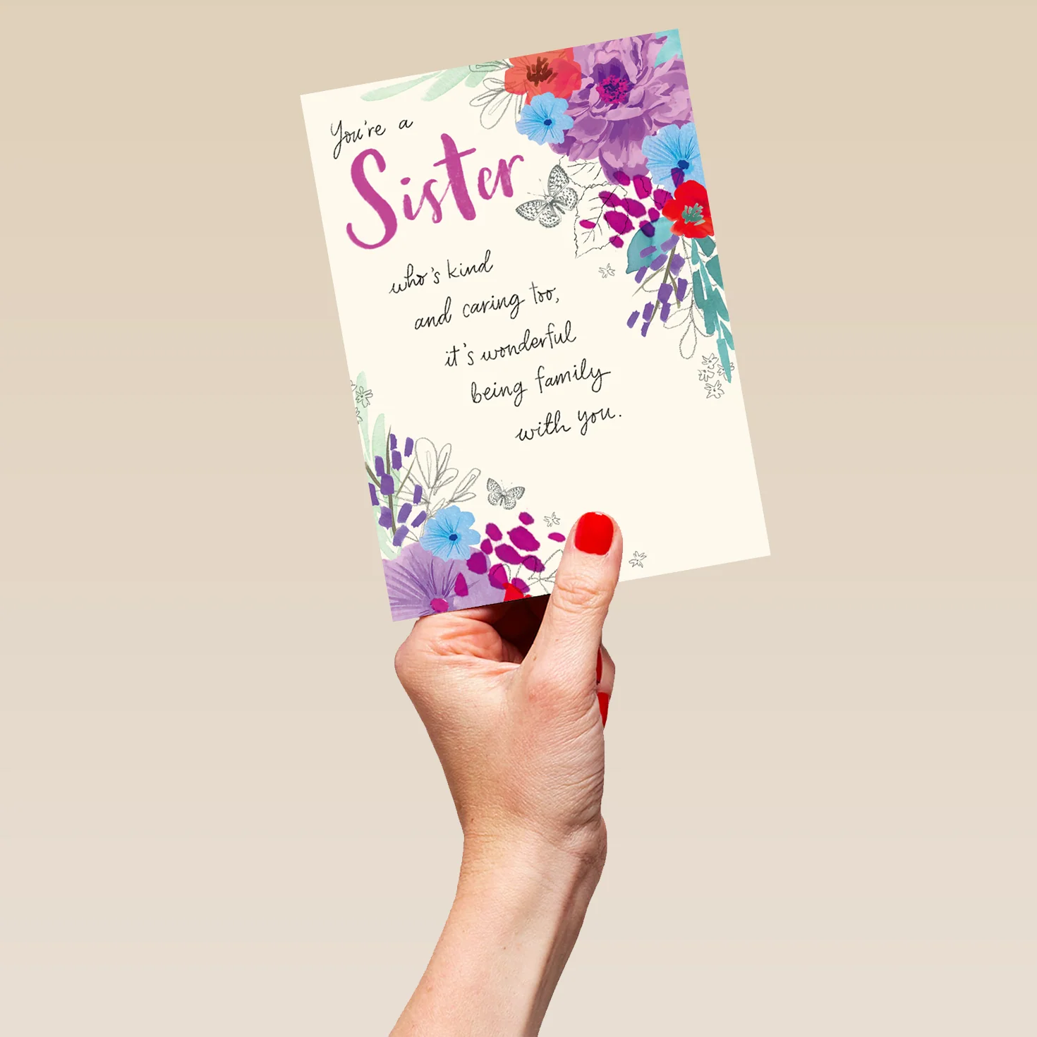 Personalised Willow Bouquet Birthday Card for Sister - Image 5