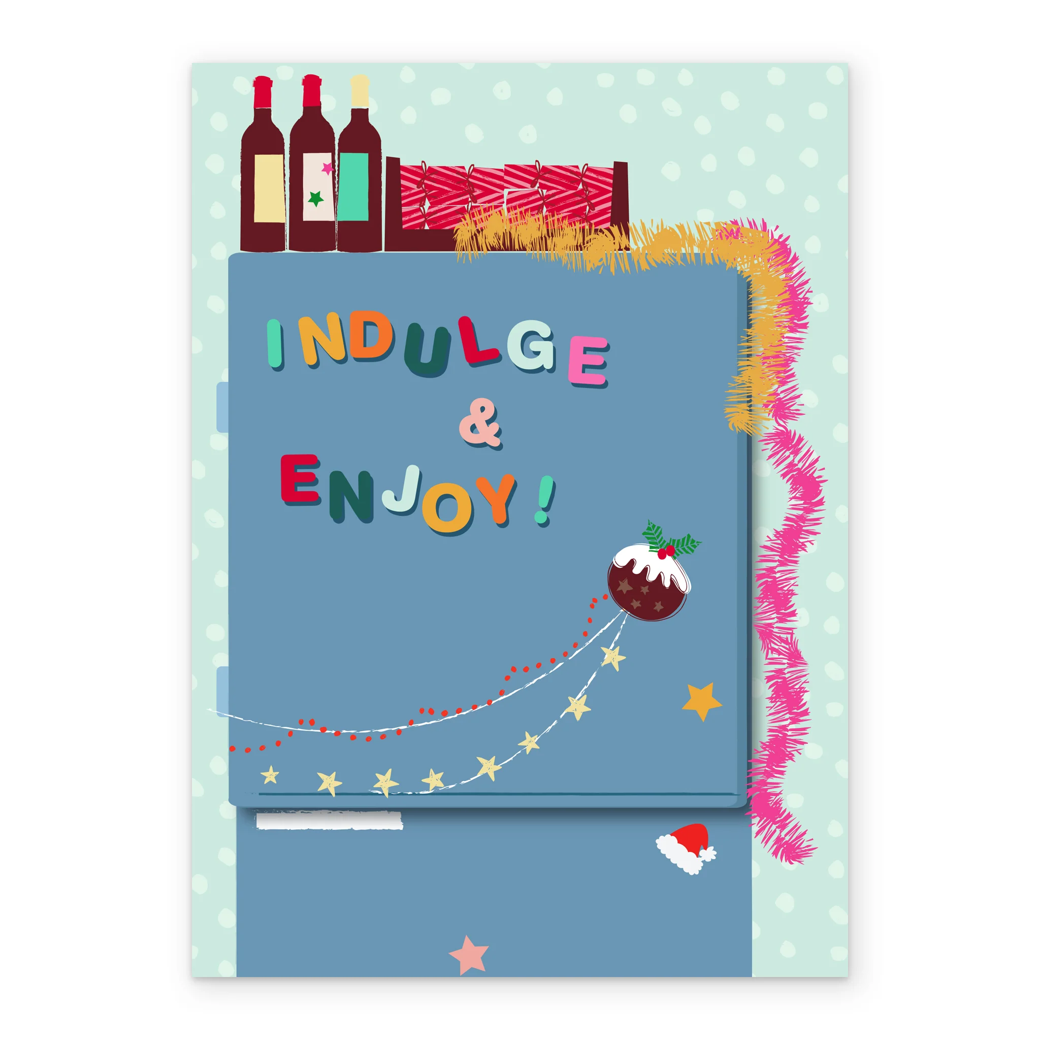 Personalised Wine And Tinsel Christmas Card - Image 2