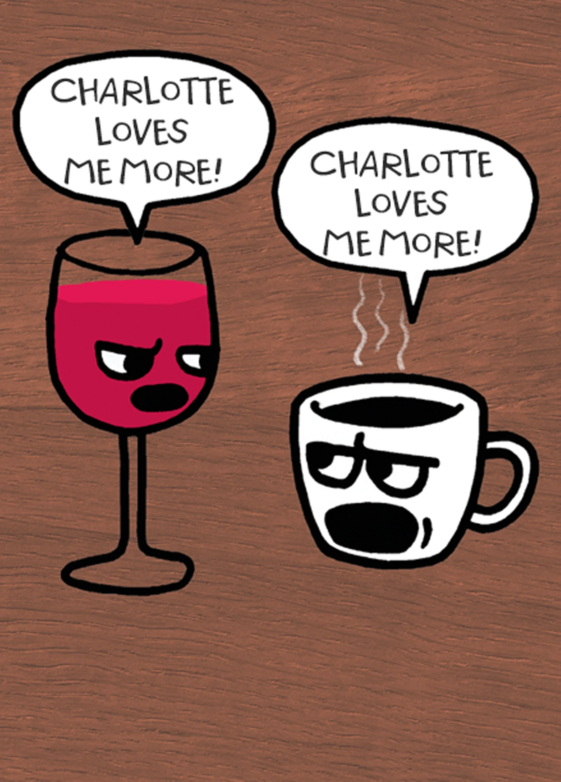 Personalised Wine Coffee Tea Design Birthday Card
