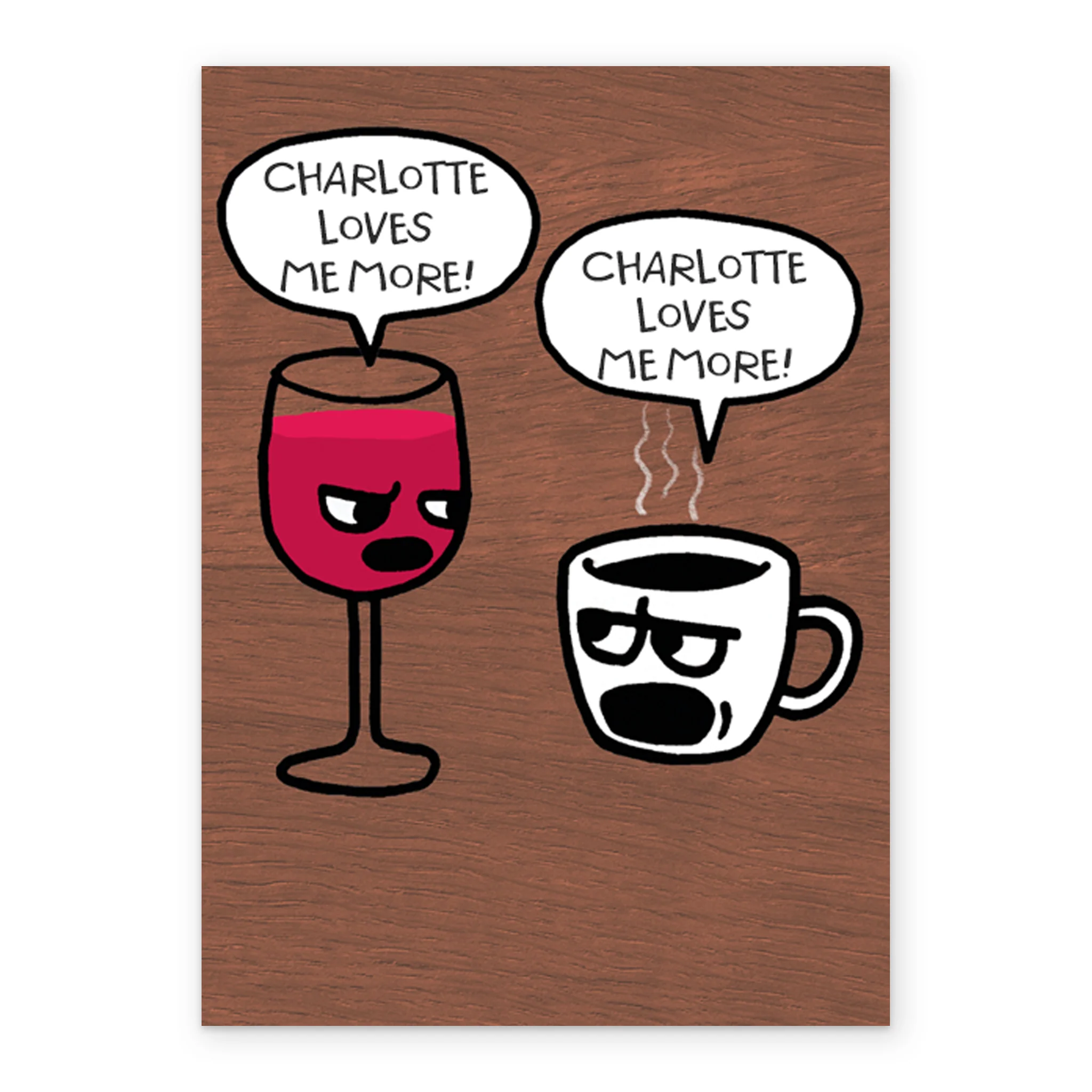 Personalised Wine Coffee Tea Design Birthday Card - Image 2