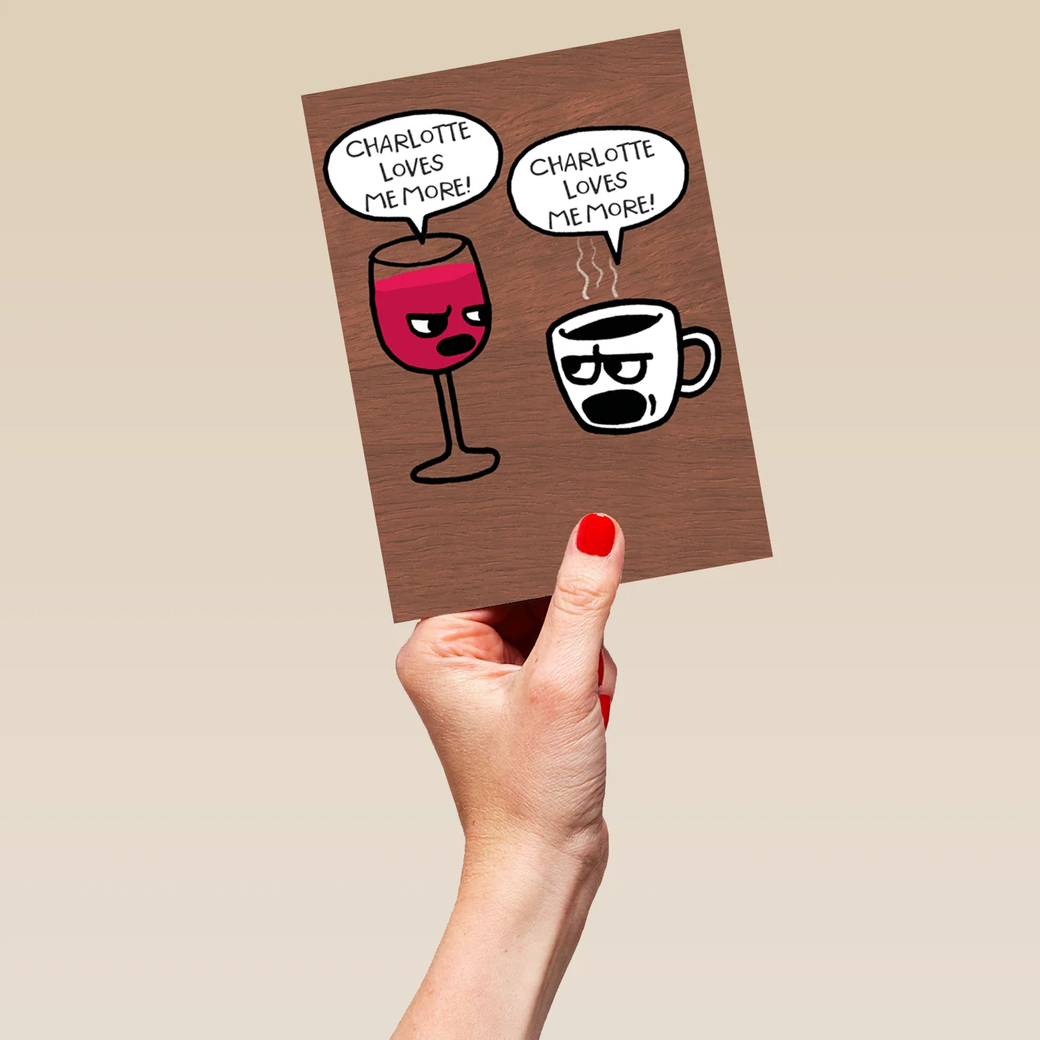 Personalised Wine Coffee Tea Design Birthday Card - Image 5