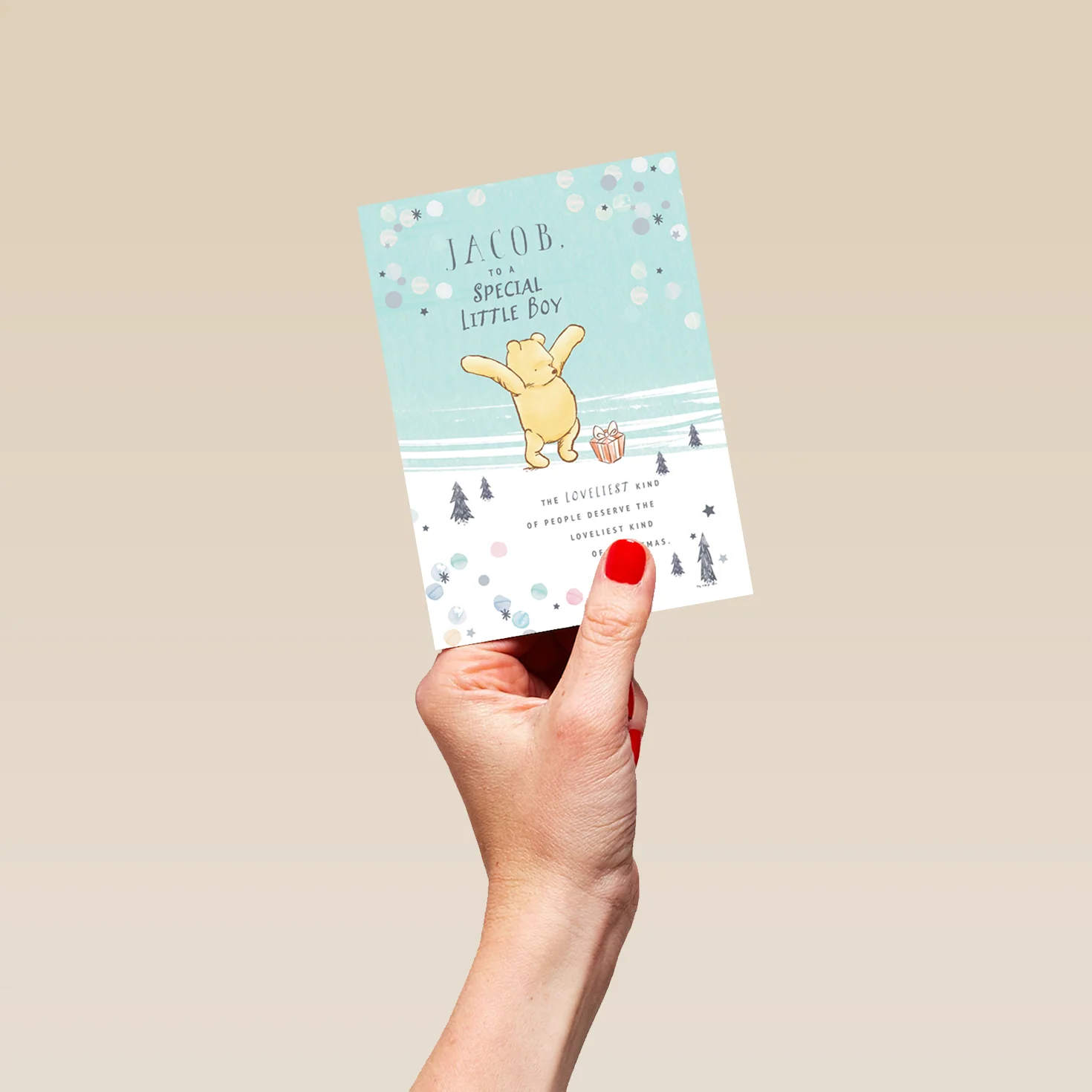 Personalised Disney Winnie The Pooh Christmas Card for A Special Little Boy - Image 4