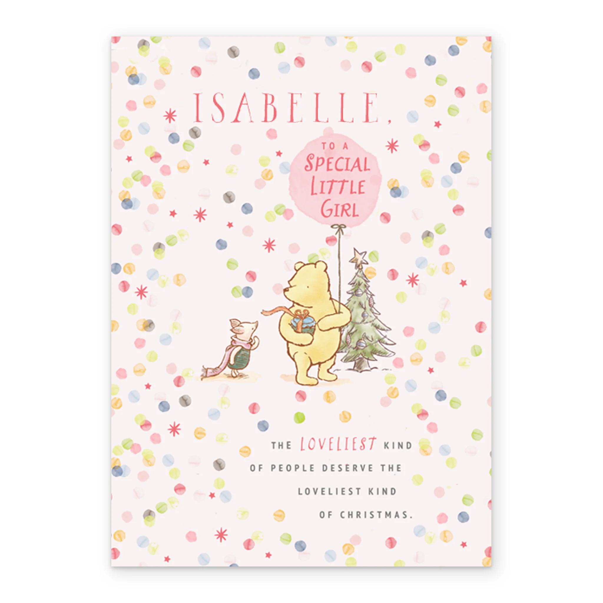 Personalised Disney Winnie The Pooh Christmas Card for A Special Little Girl - Image 2