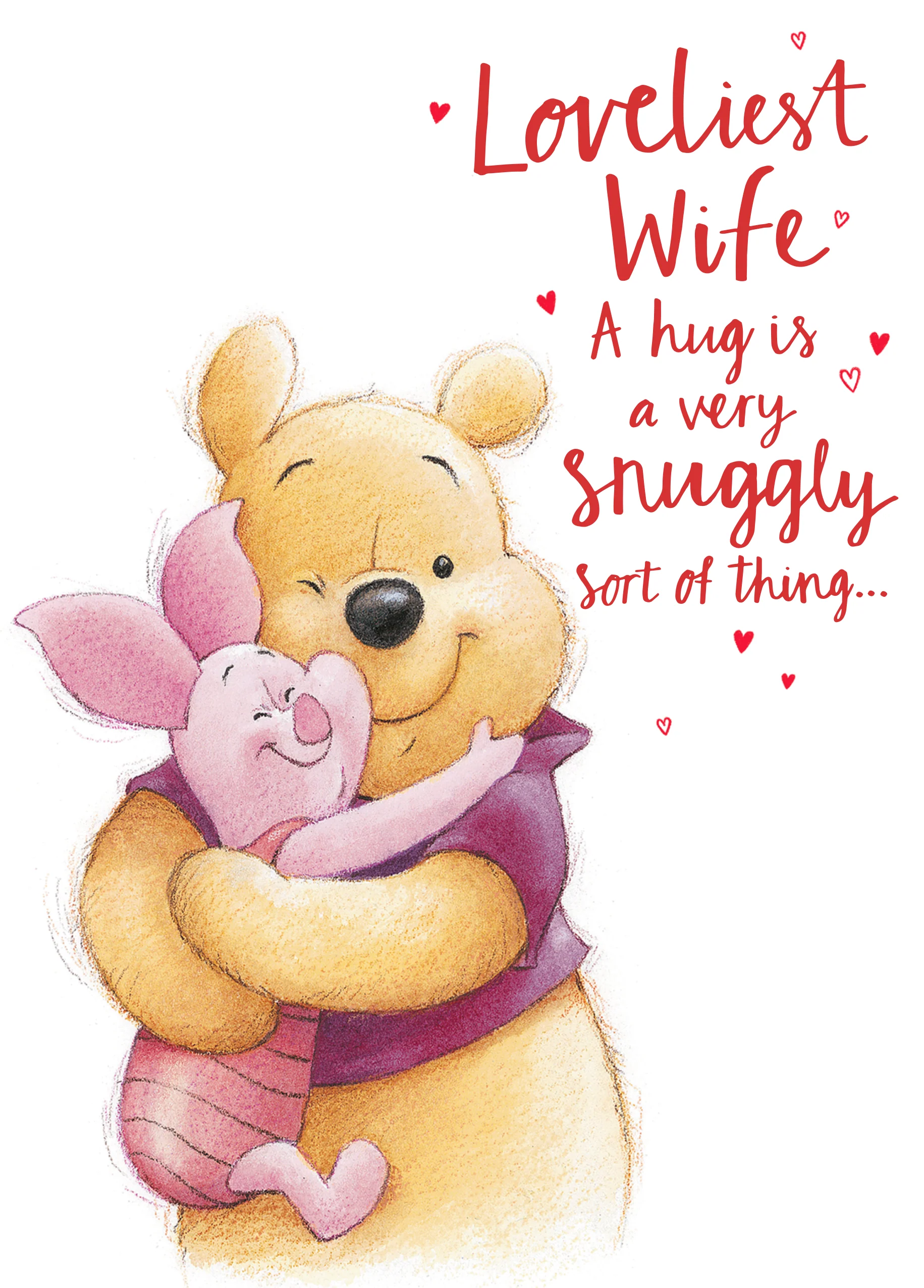 Personalised Disney Winnie the Pooh Loveliest Wife Valentine's Day Card