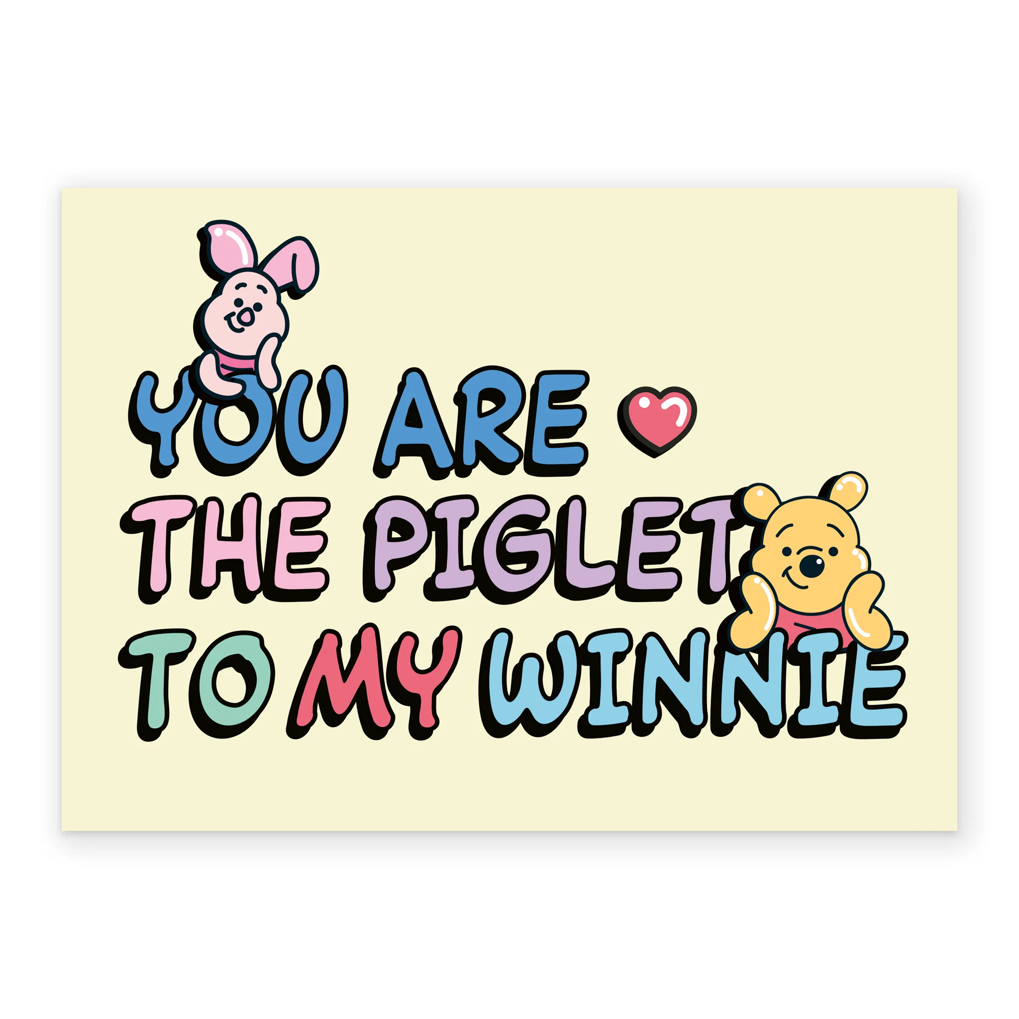Personalised Disney Winnie the Pooh & Piglet Heart Birthday Card - Image 2