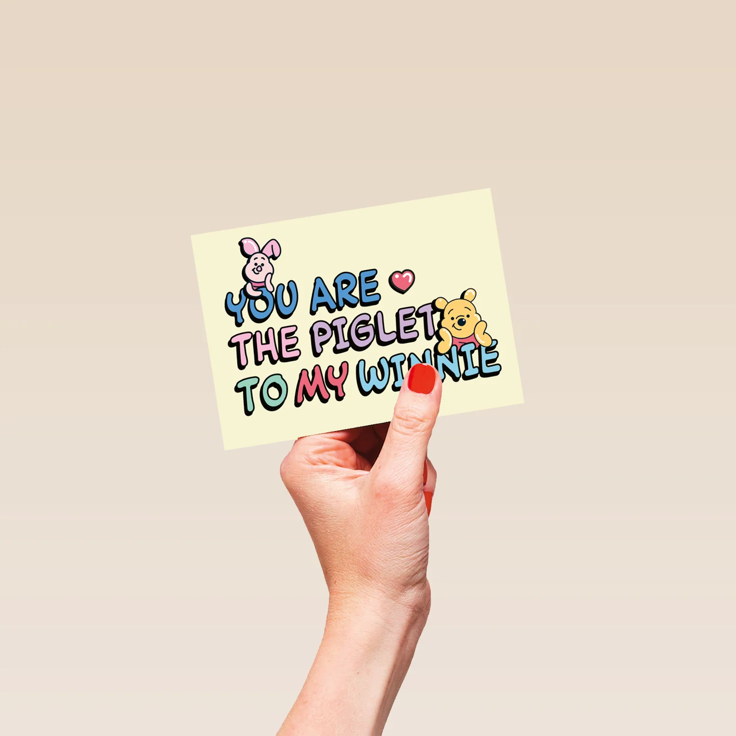 Personalised Disney Winnie the Pooh & Piglet Heart Birthday Card - Image 4