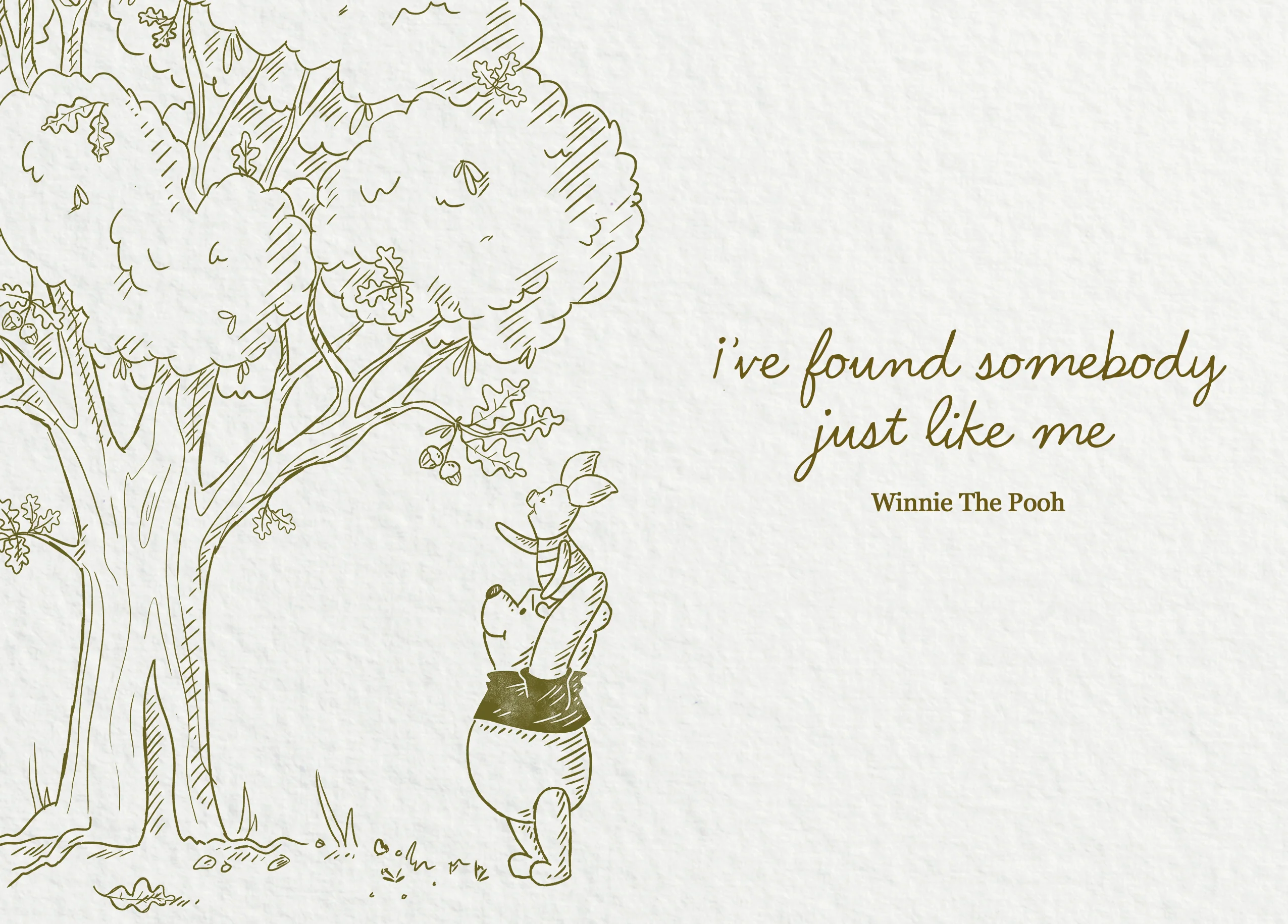 Personalised Disney Winnie the Pooh & Piglet Tree Card