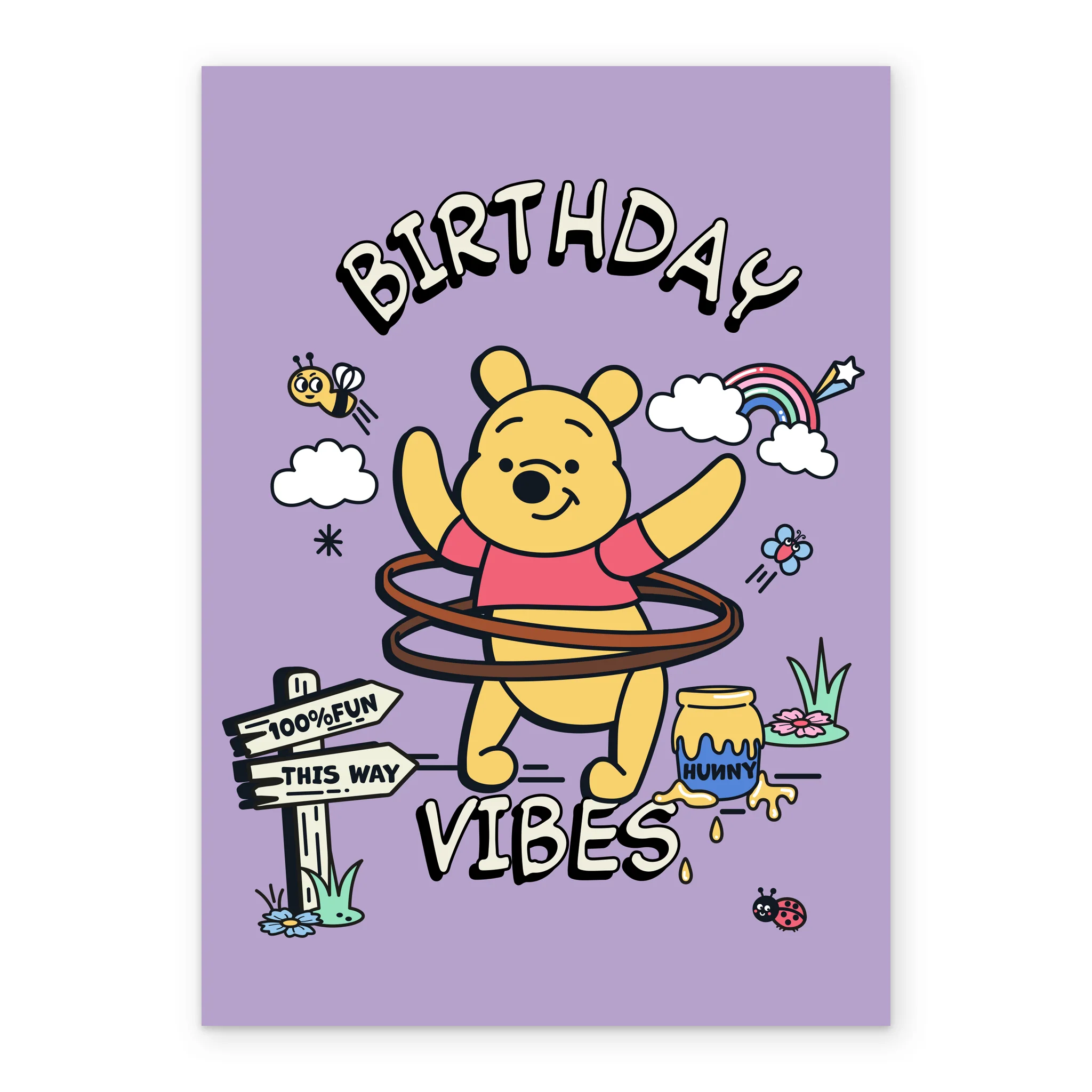 Personalised Disney Winnie the Pooh & Piglet Vibes Birthday Card - Image 2