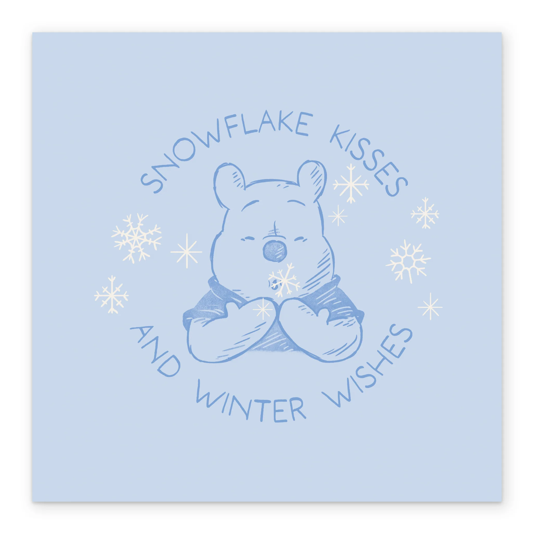 Personalised Winnie the Pooh Snowflake Kisses Christmas Card - Image 2