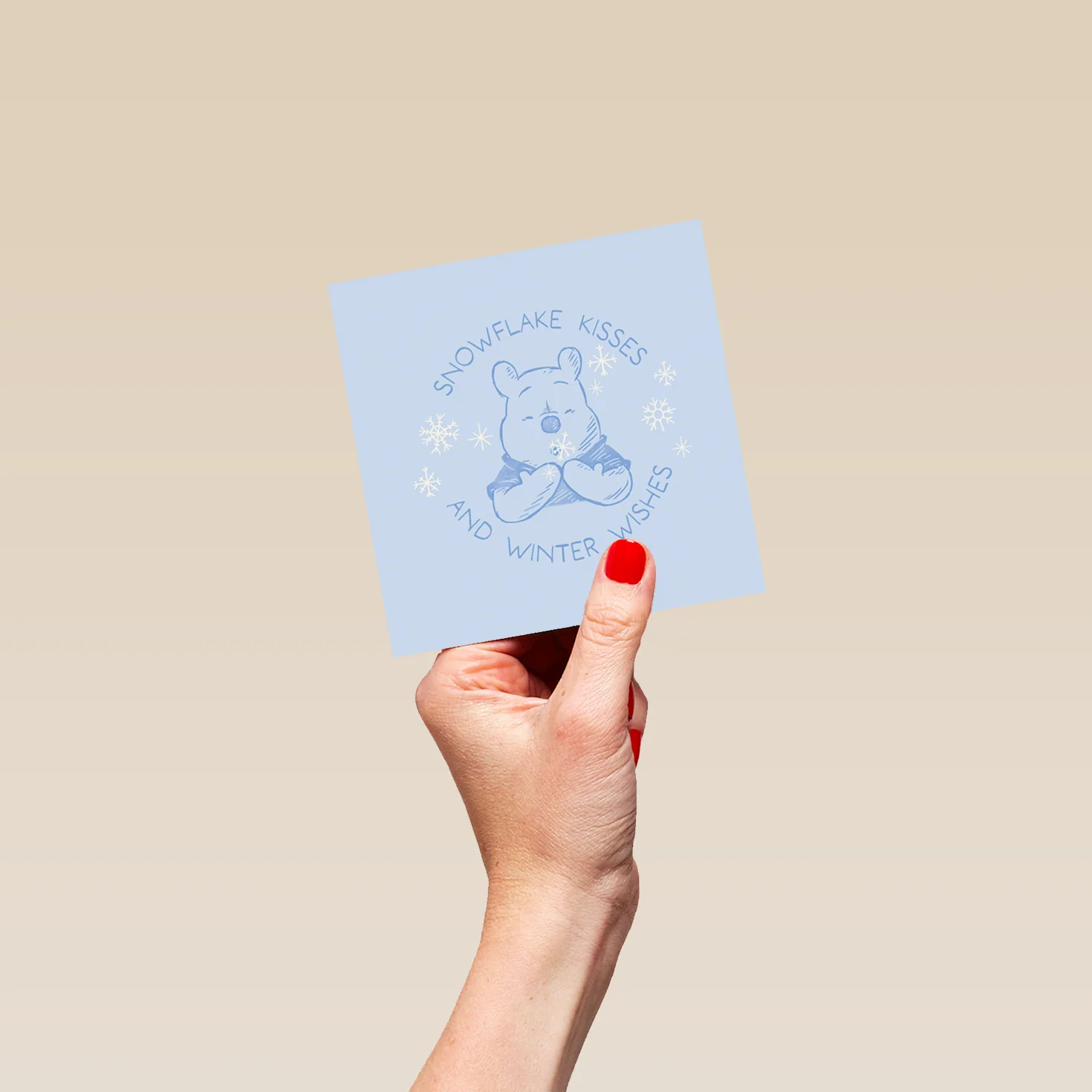 Personalised Winnie the Pooh Snowflake Kisses Christmas Card - Image 4