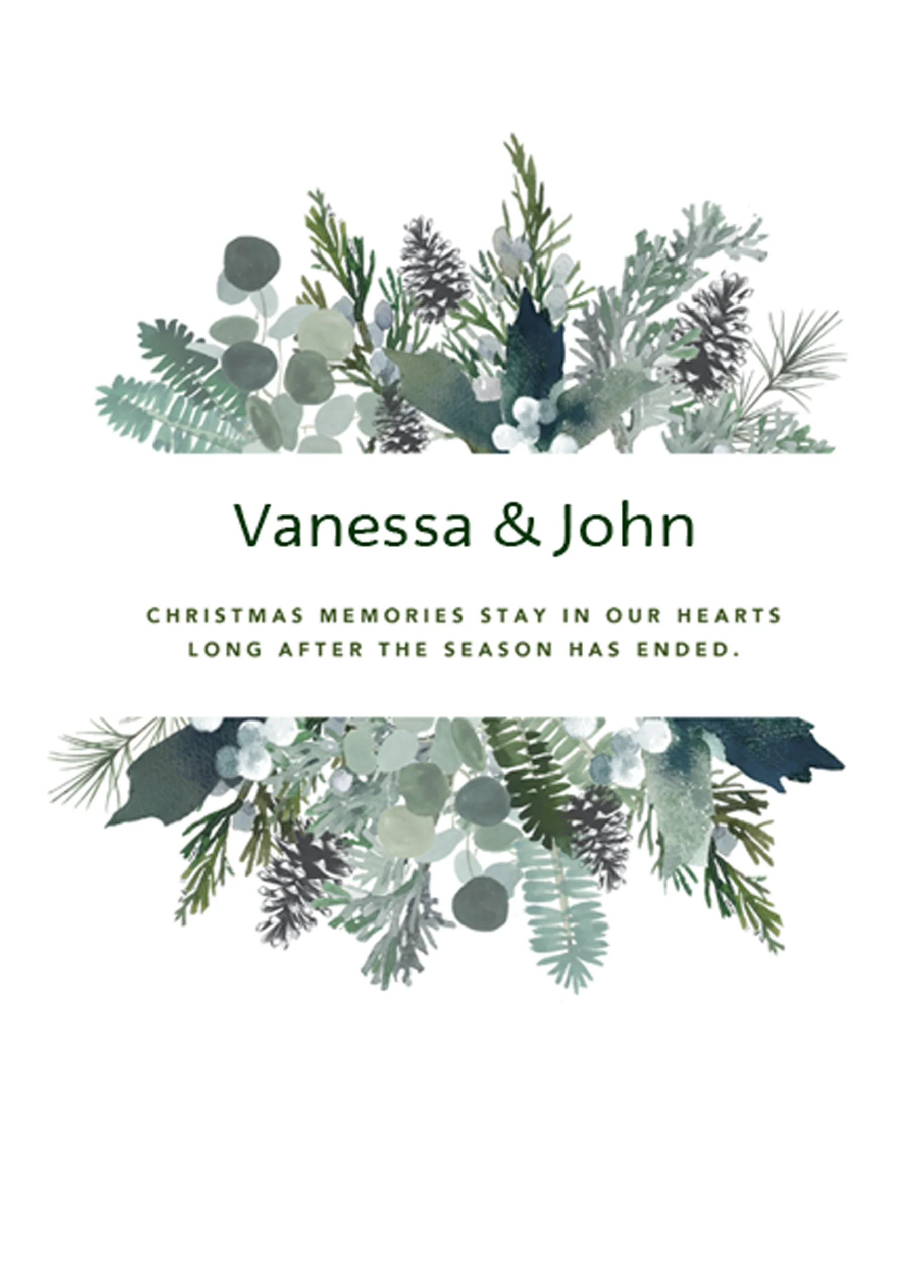 Personalised Winter Nature Traditional Christmas Card