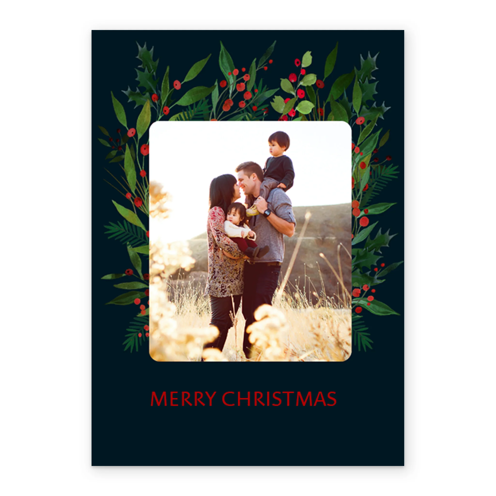Personalised Winter Wreath Photo Christmas Card - Image 2
