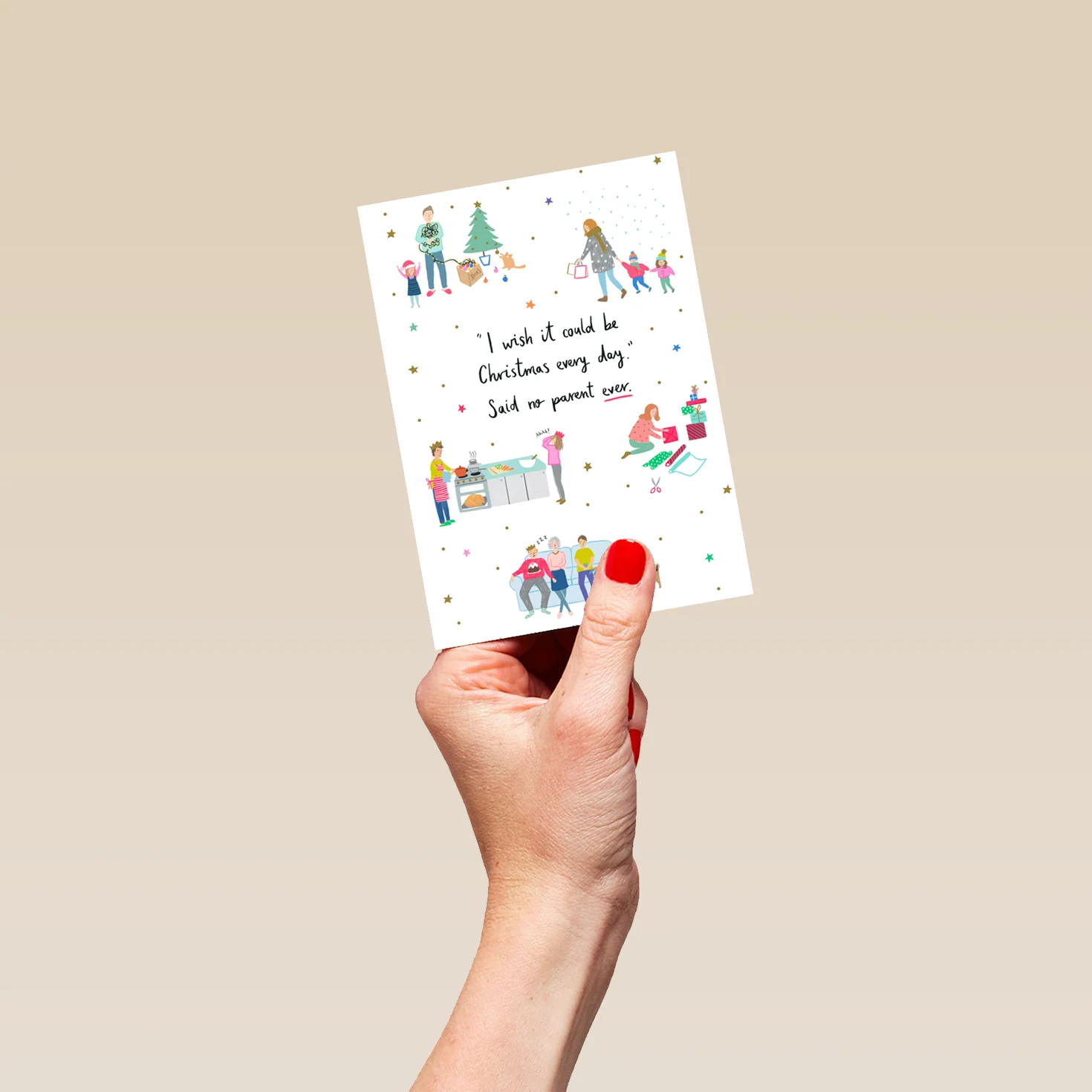 Personalised Wish It Could Be Christmas Family Card - Image 4