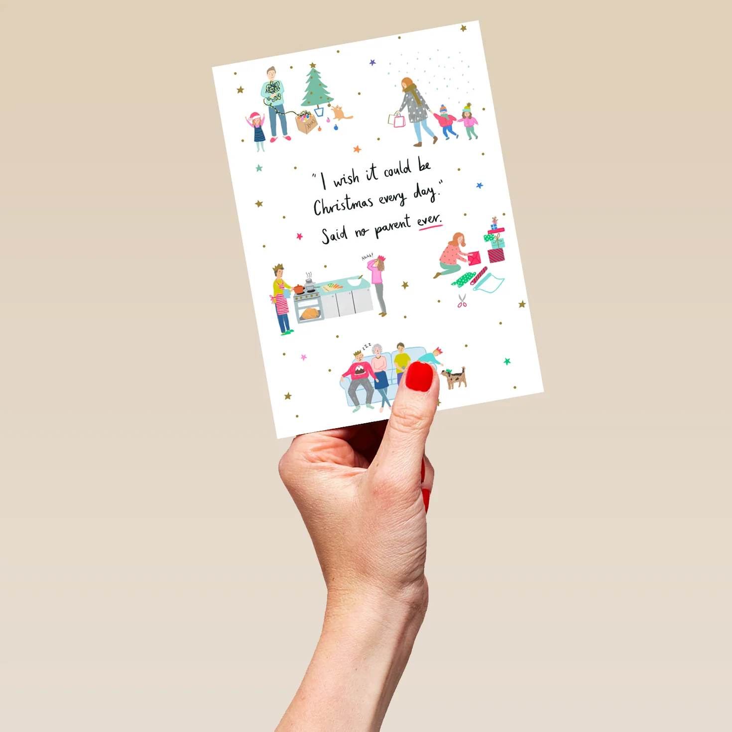 Personalised Wish It Could Be Christmas Family Card - Image 5