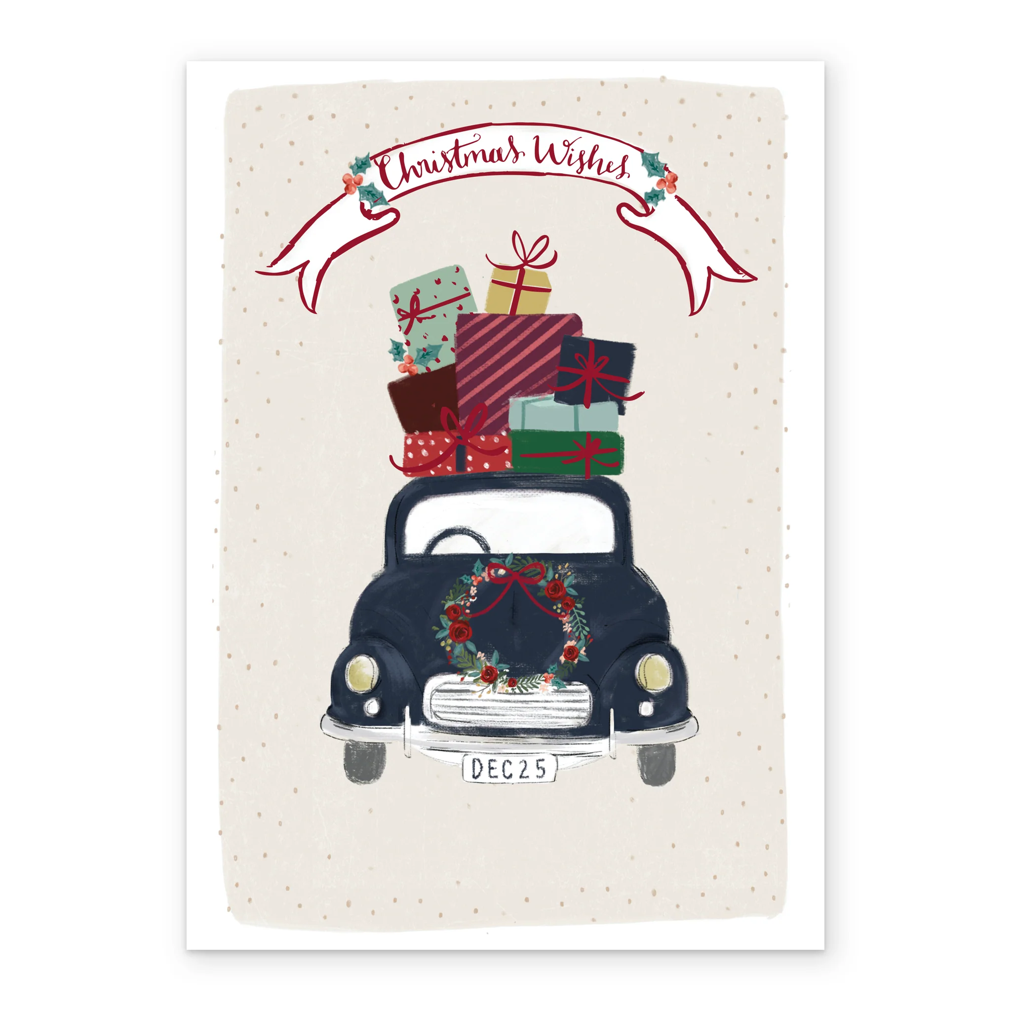 Personalised Wishes Car And Presents Christmas Card - Image 2