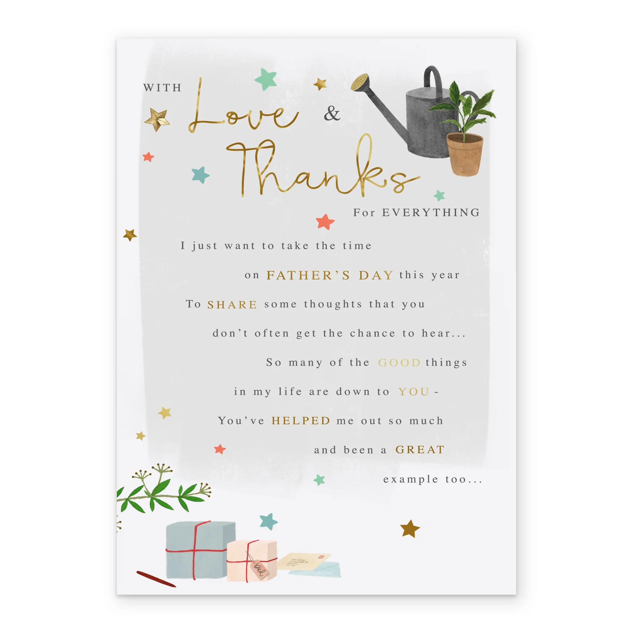Personalised 'With Love & Thanks' Heartfelt Verse Father's Day Card - Image 2