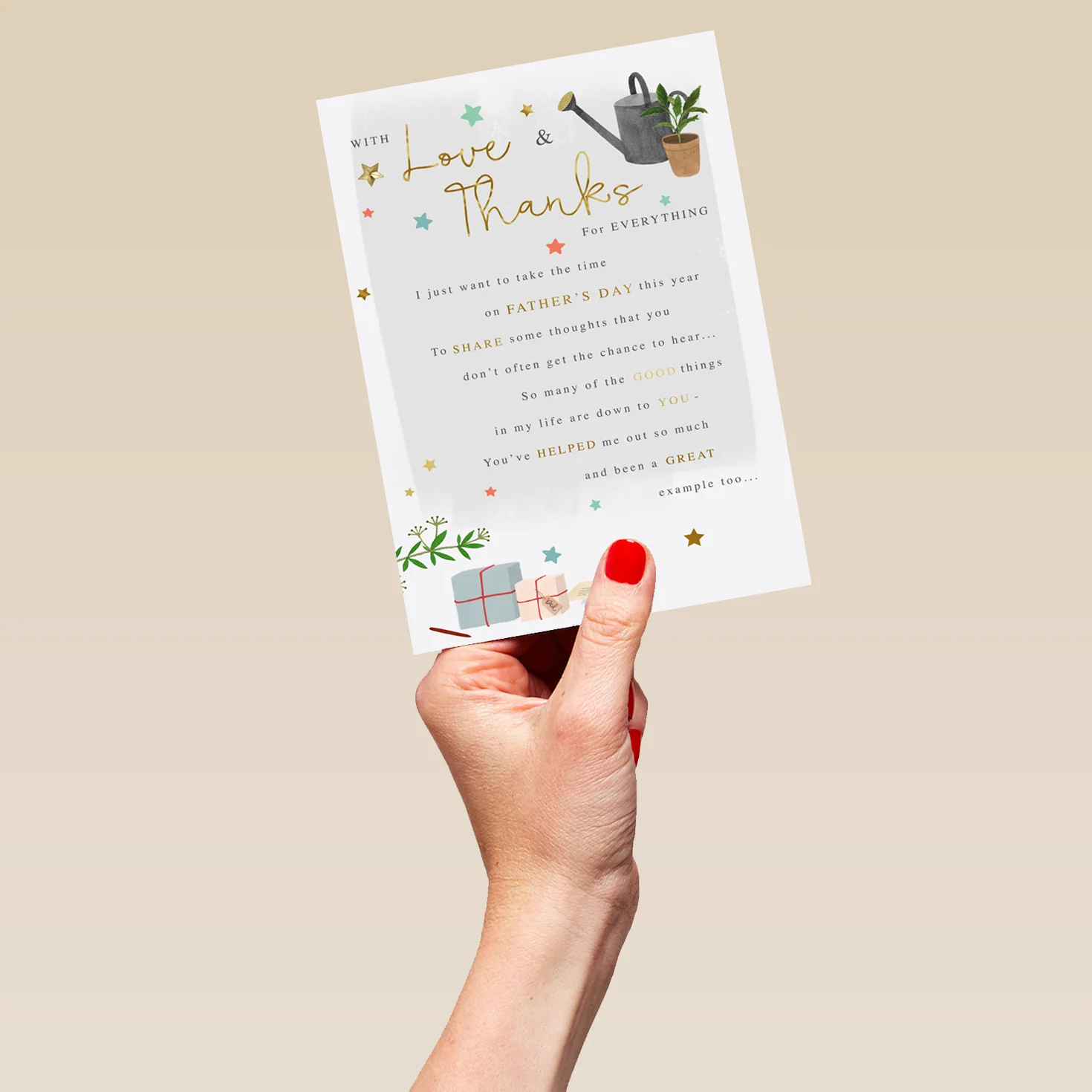 Personalised 'With Love & Thanks' Heartfelt Verse Father's Day Card - Image 5