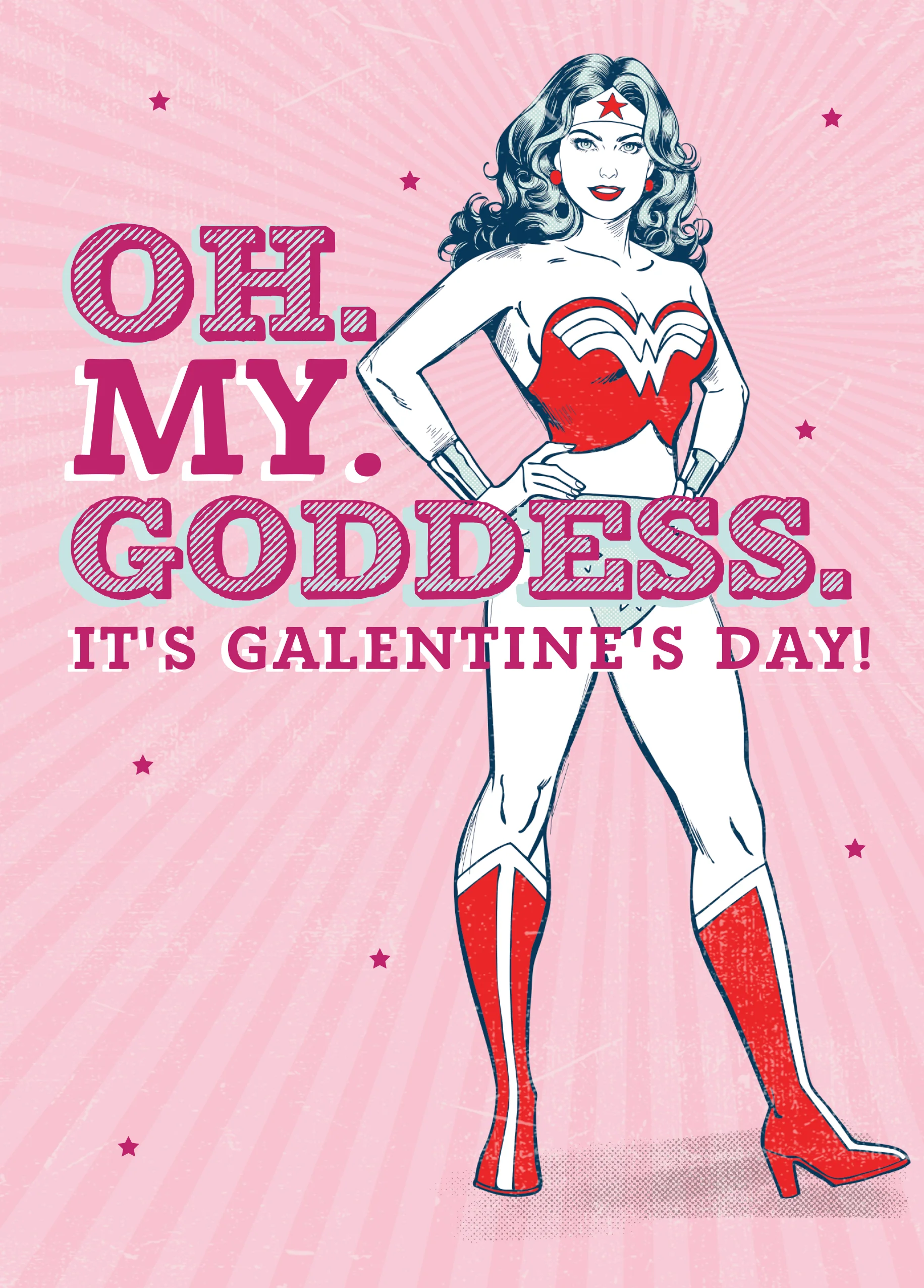 Personalised Wonder Woman Oh My Goddess Galentine's Day Card