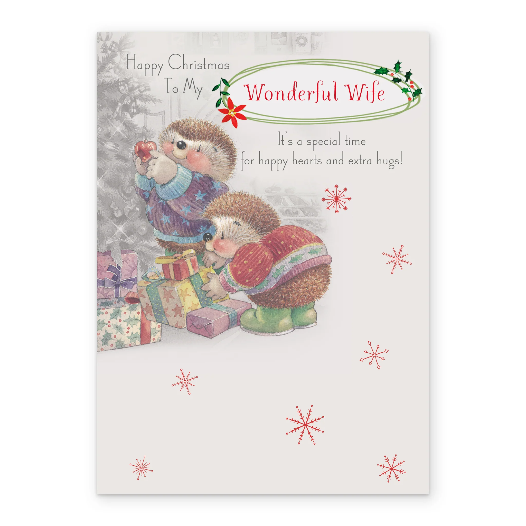 Personalised Wonderful Wife Hearts And Hugs Christmas Card - Image 2