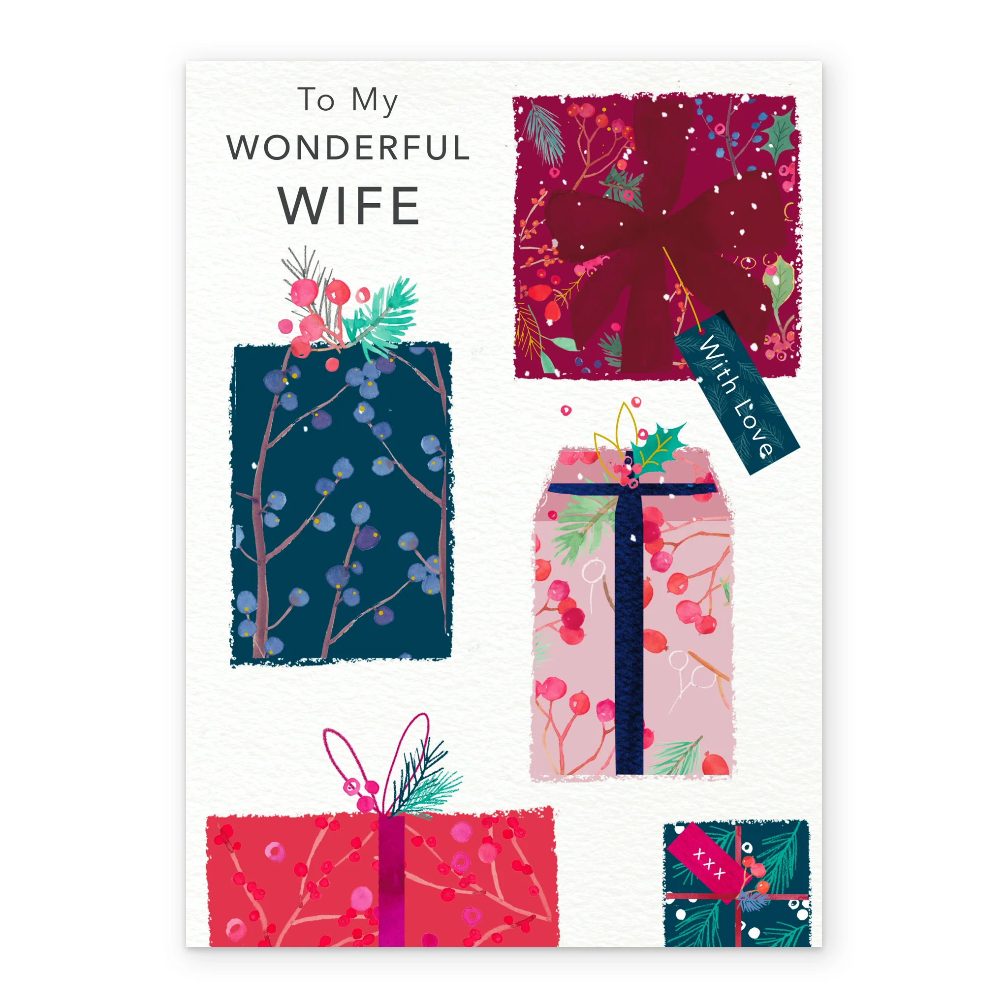 Personalised Wonderful Wife Presents Christmas Card - Image 2
