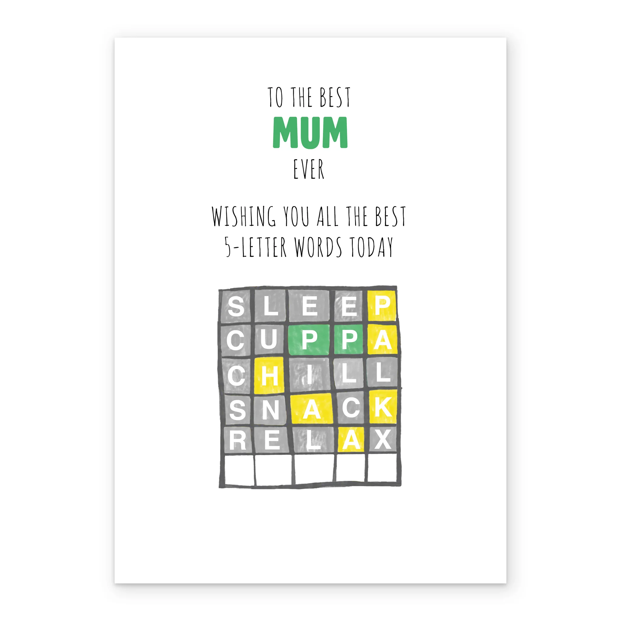Personalised Wordle Puzzle Mother's Day Card For Mum - Image 2