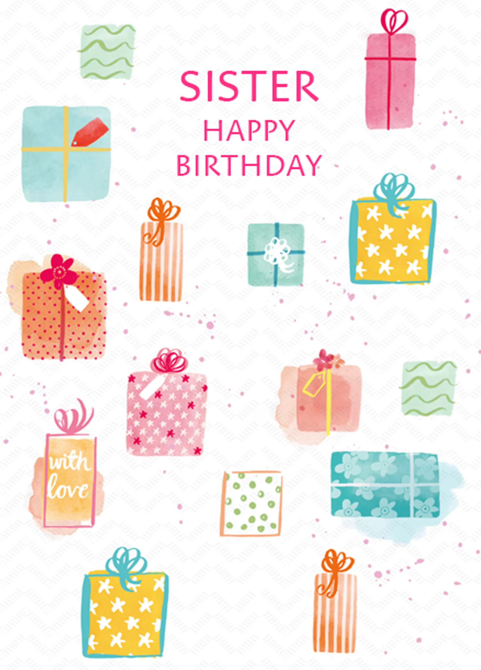 Personalised Wrapped Gifts Sister Birthday Card