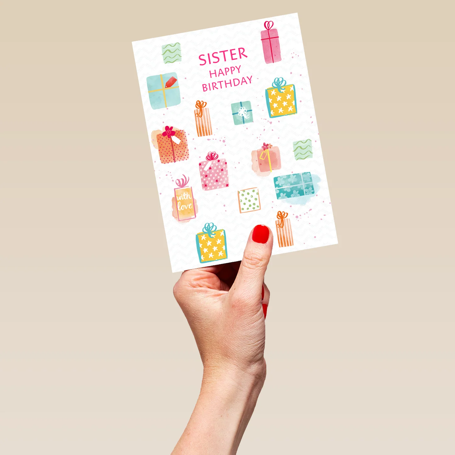 Personalised Wrapped Gifts Sister Birthday Card - Image 5