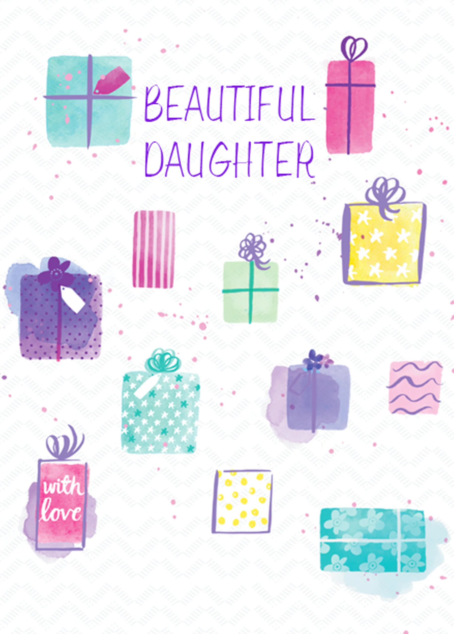 Personalised Wrapped Presents & Gifts Card For Daughter