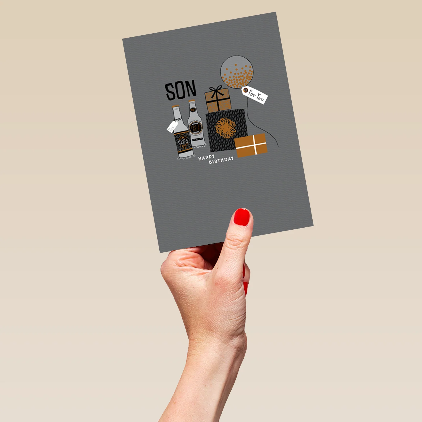 Personalised Wrapped Presents Son Birthday Card - Image 5
