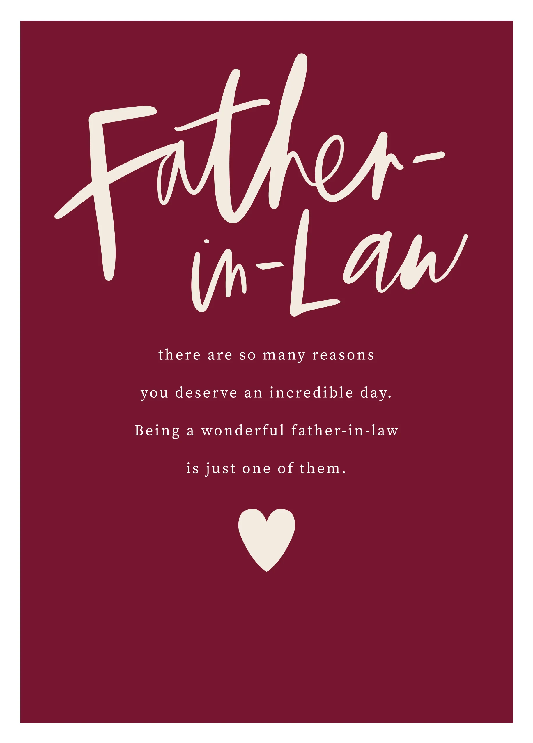 Personalised Written Verse Father's Day Card For Father-in-Law