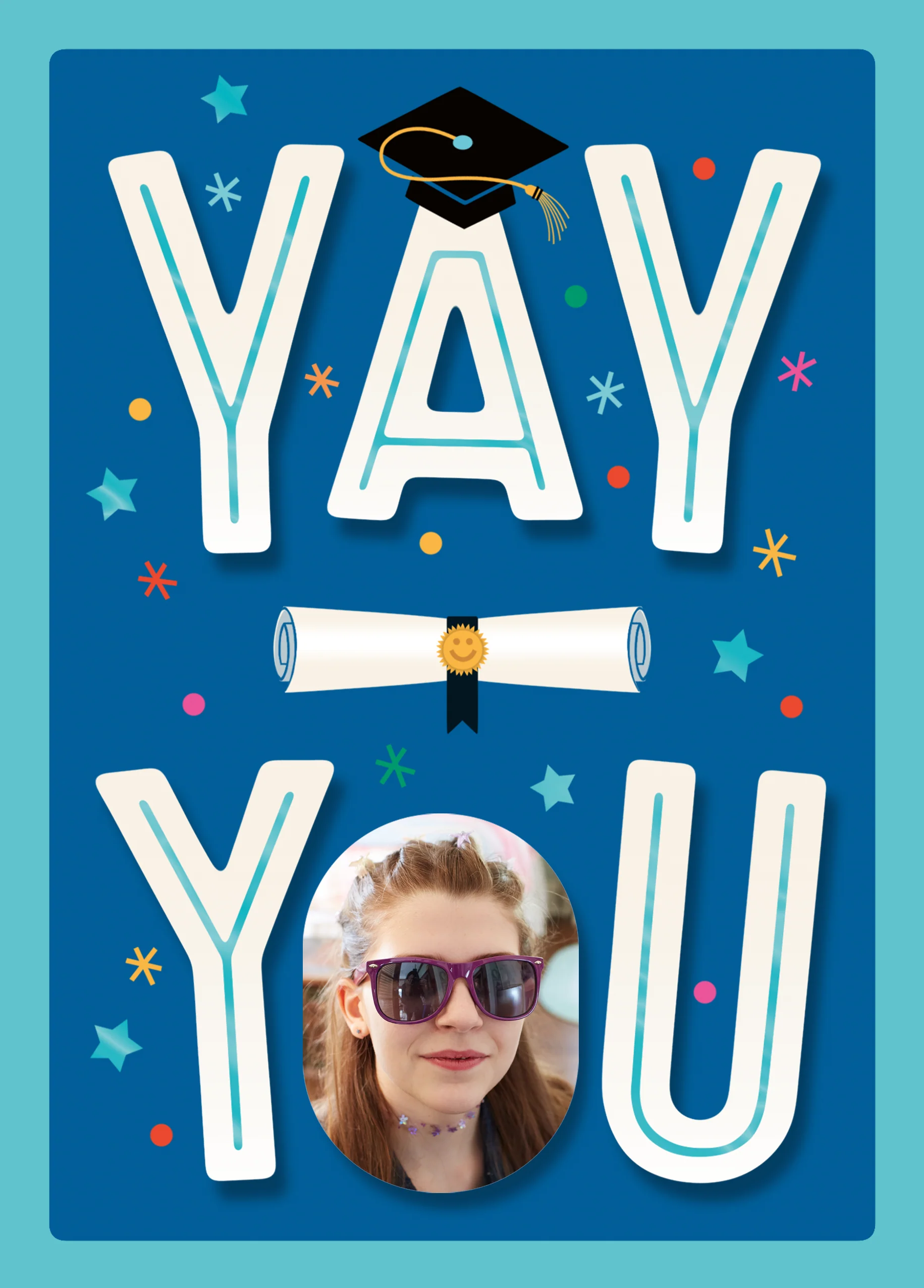 Personalised 'Yay You' Photo Upload Graduation Card