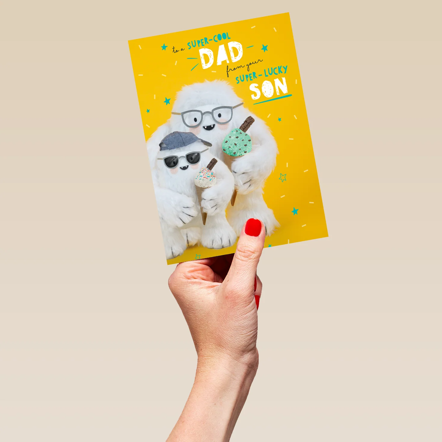 Personalised Yeti Birthday Card for Dad from Son - Image 5