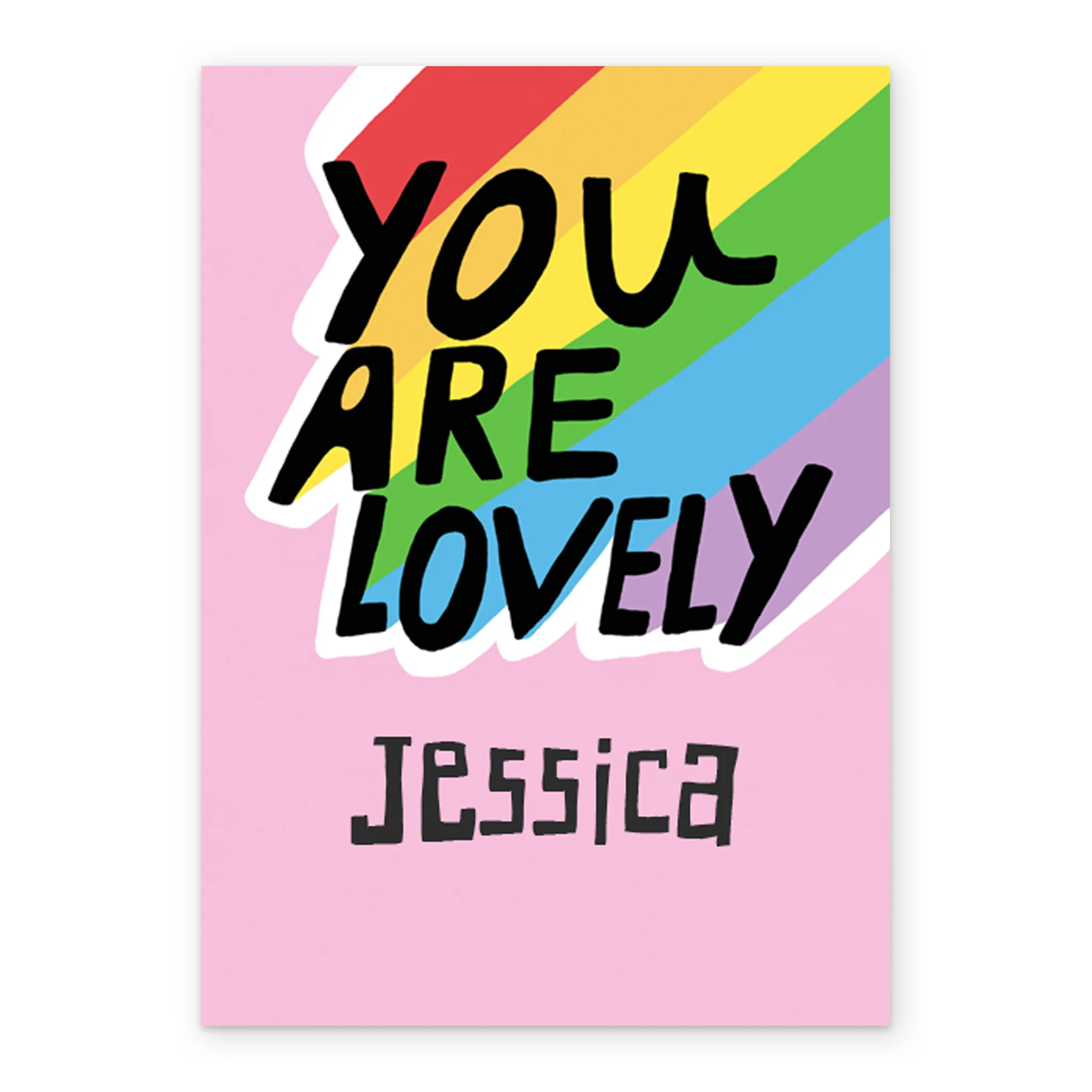 Personalised You Are Lovely Rainbow Card For Wife - Image 2