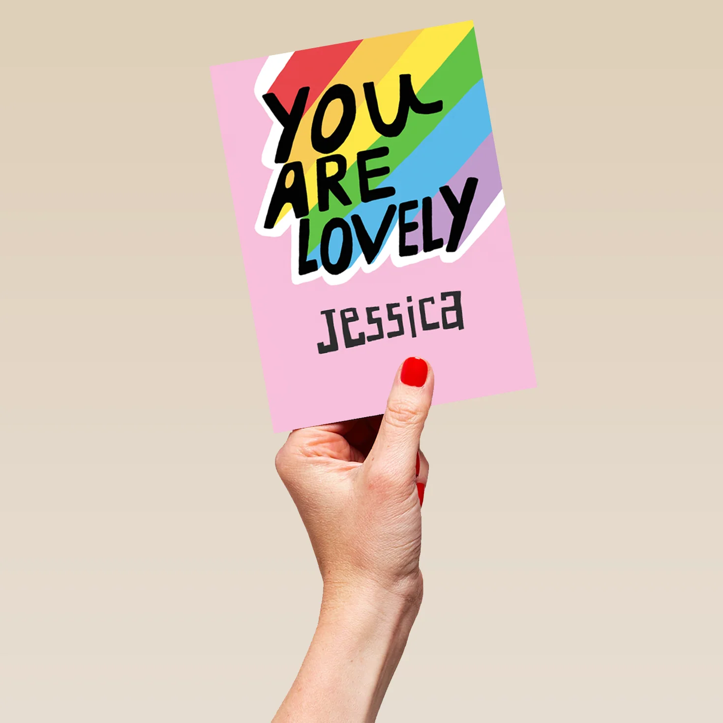 Personalised You Are Lovely Rainbow Card For Wife - Image 5