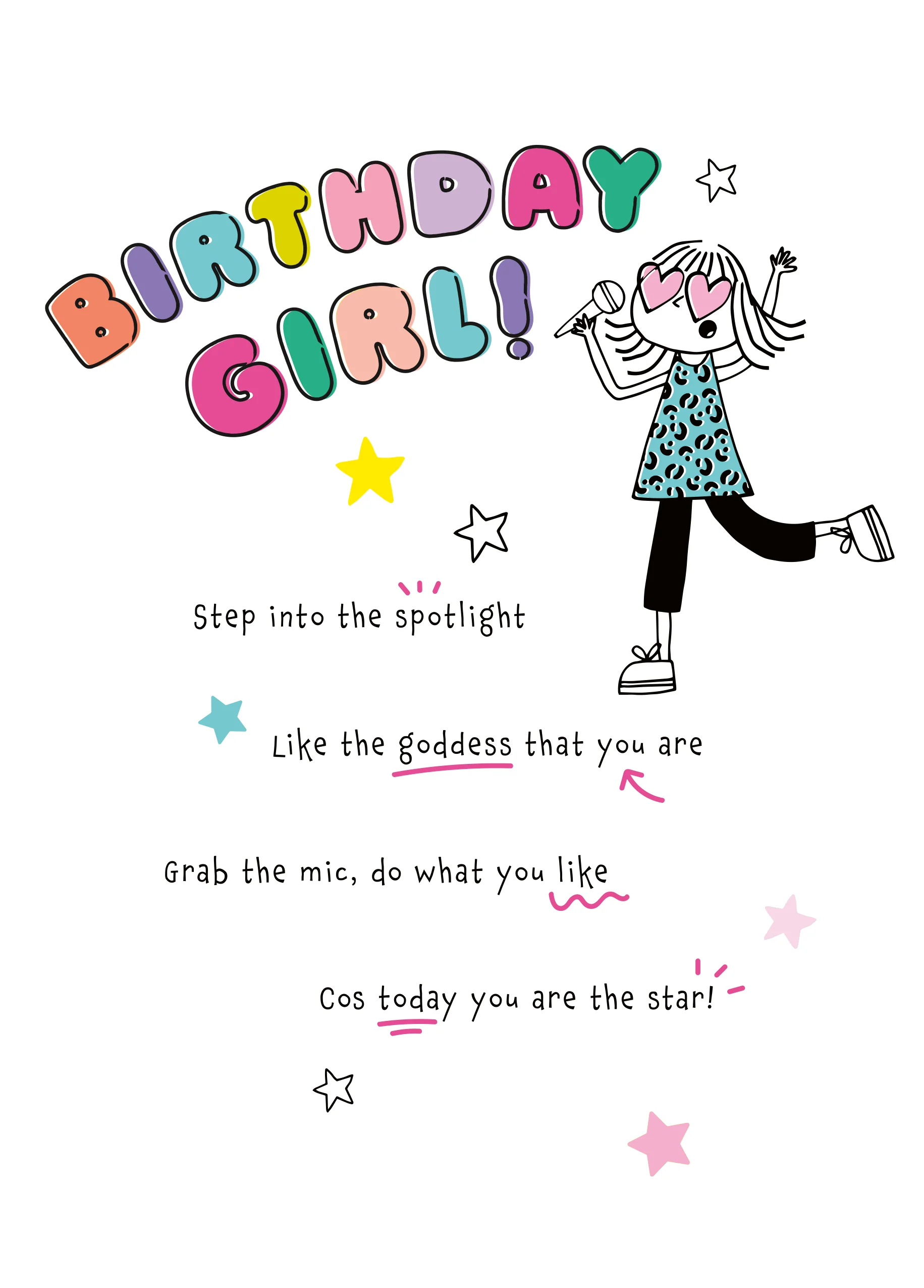 Personalised 'You Are The Star' Birthday Card for Birthday Girl