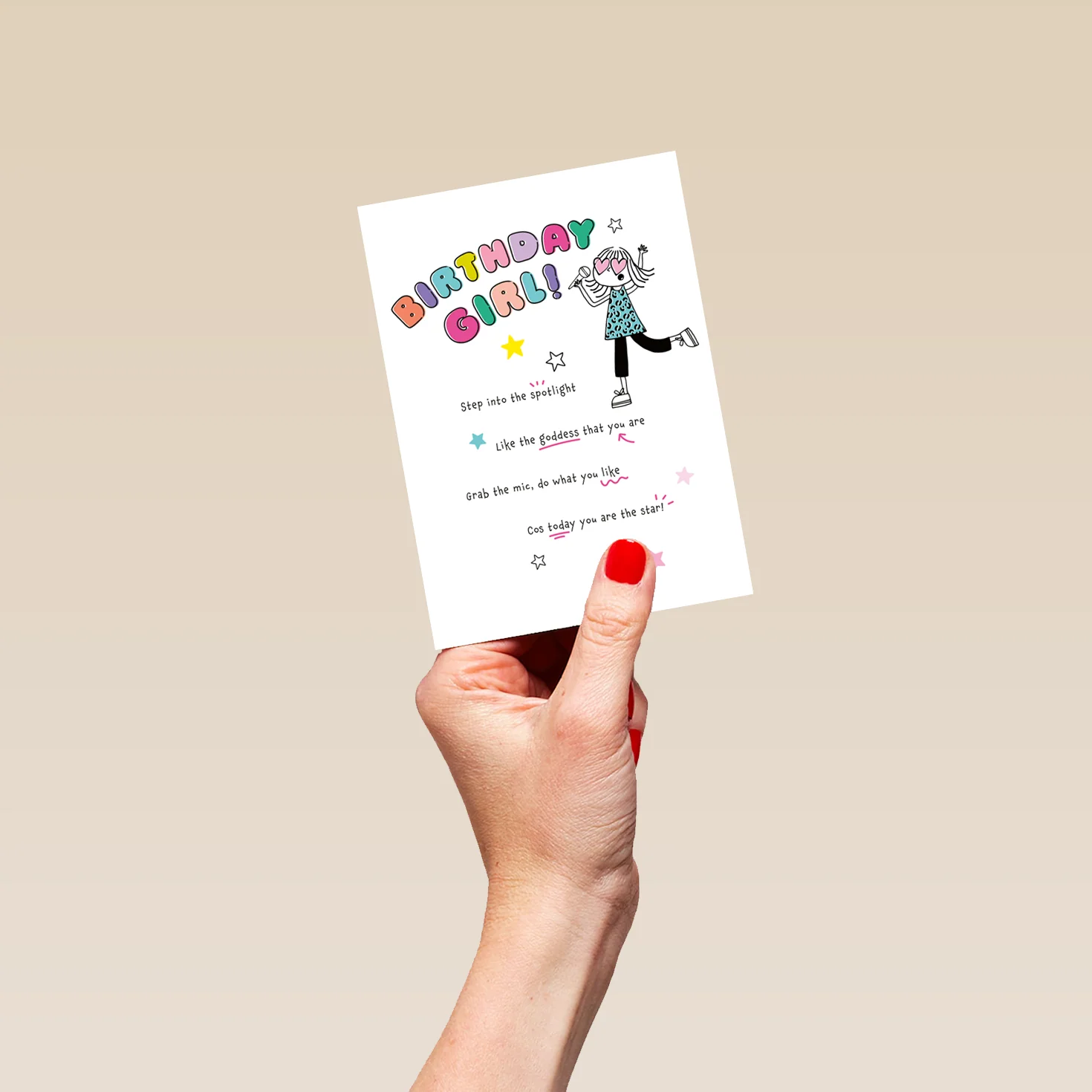 Personalised 'You Are The Star' Birthday Card for Birthday Girl - Image 4