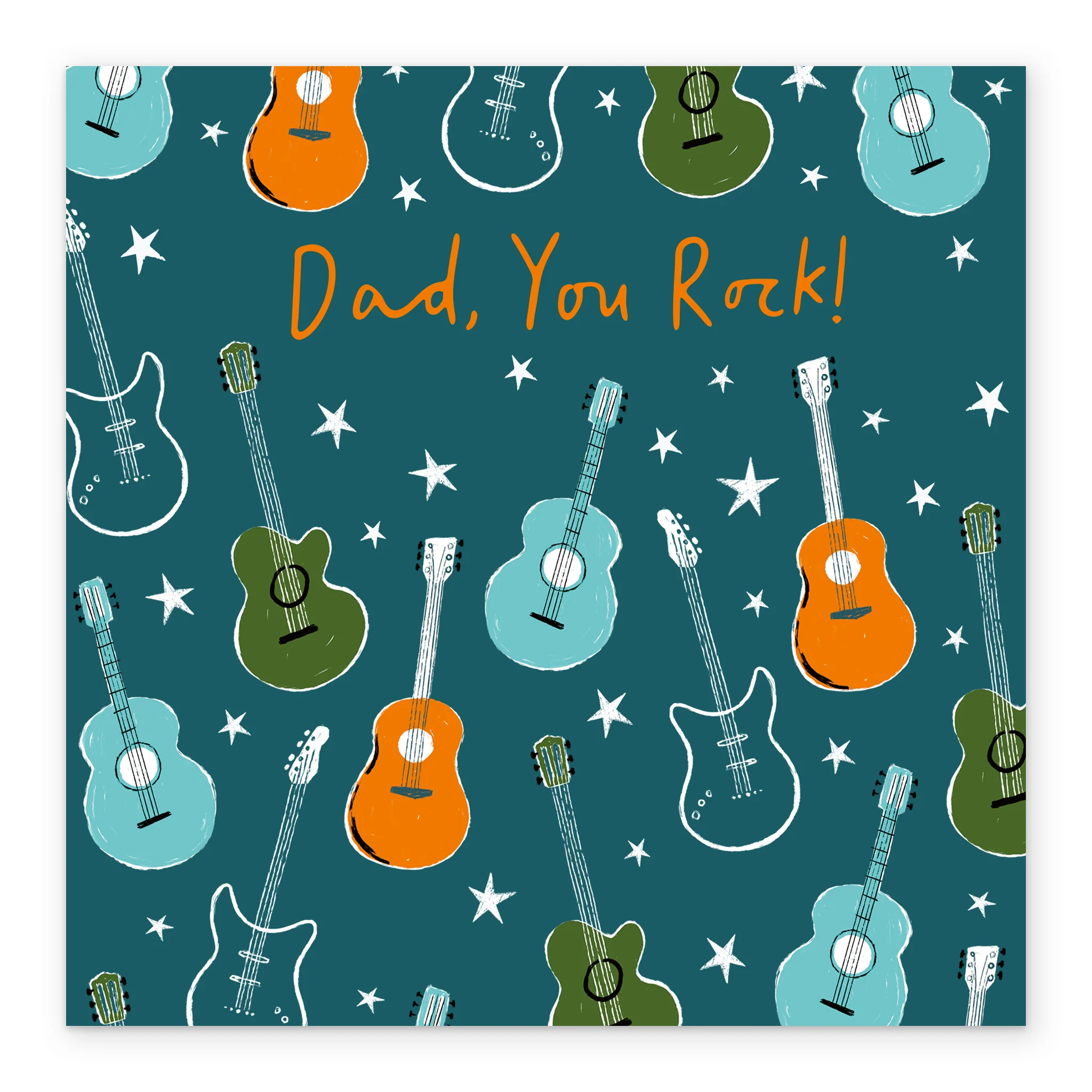 Personalised 'You Rock' Guitar Themed Father's Day Card for Dad - Image 2