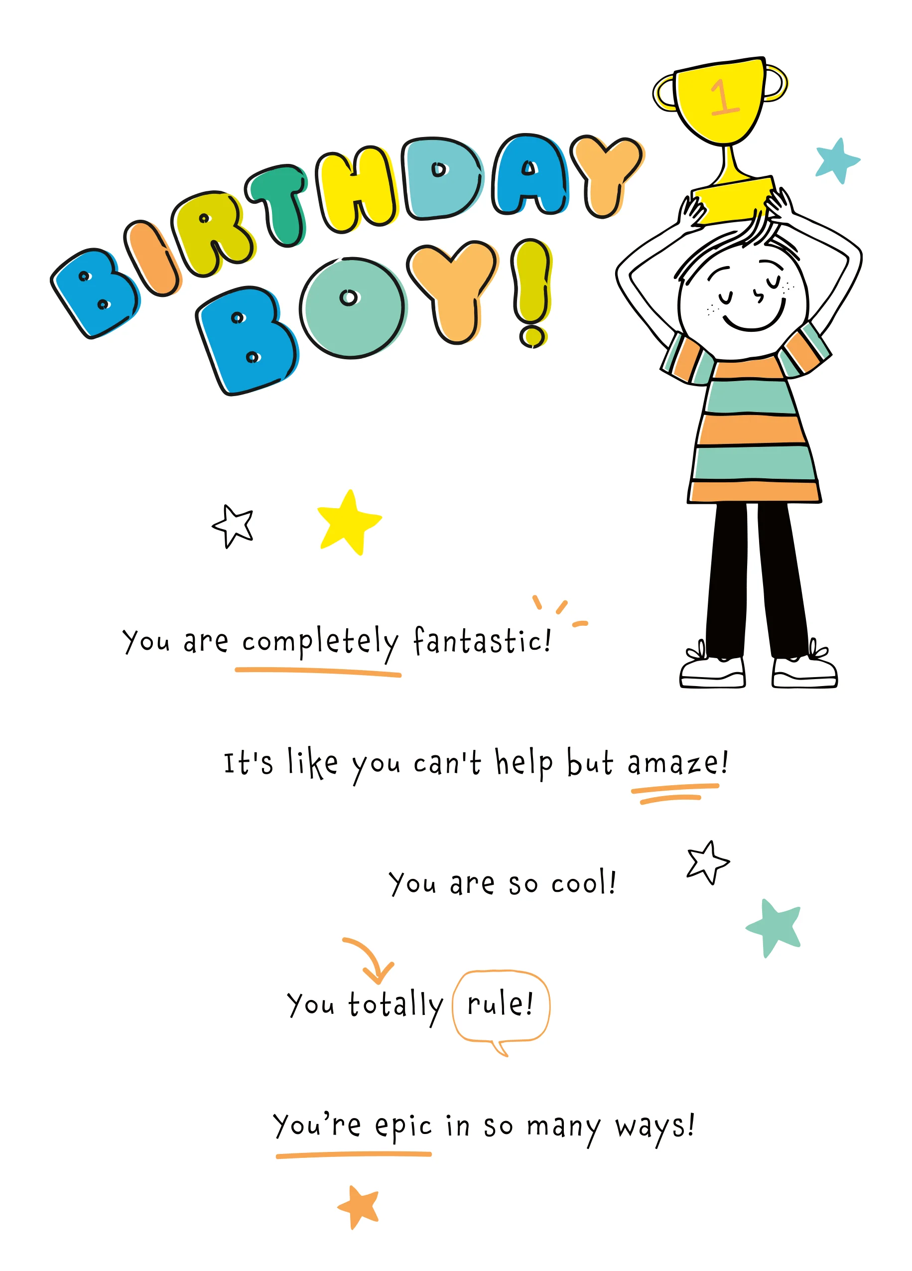 Personalised 'You Totally Rule!' Birthday Card for Birthday Boy