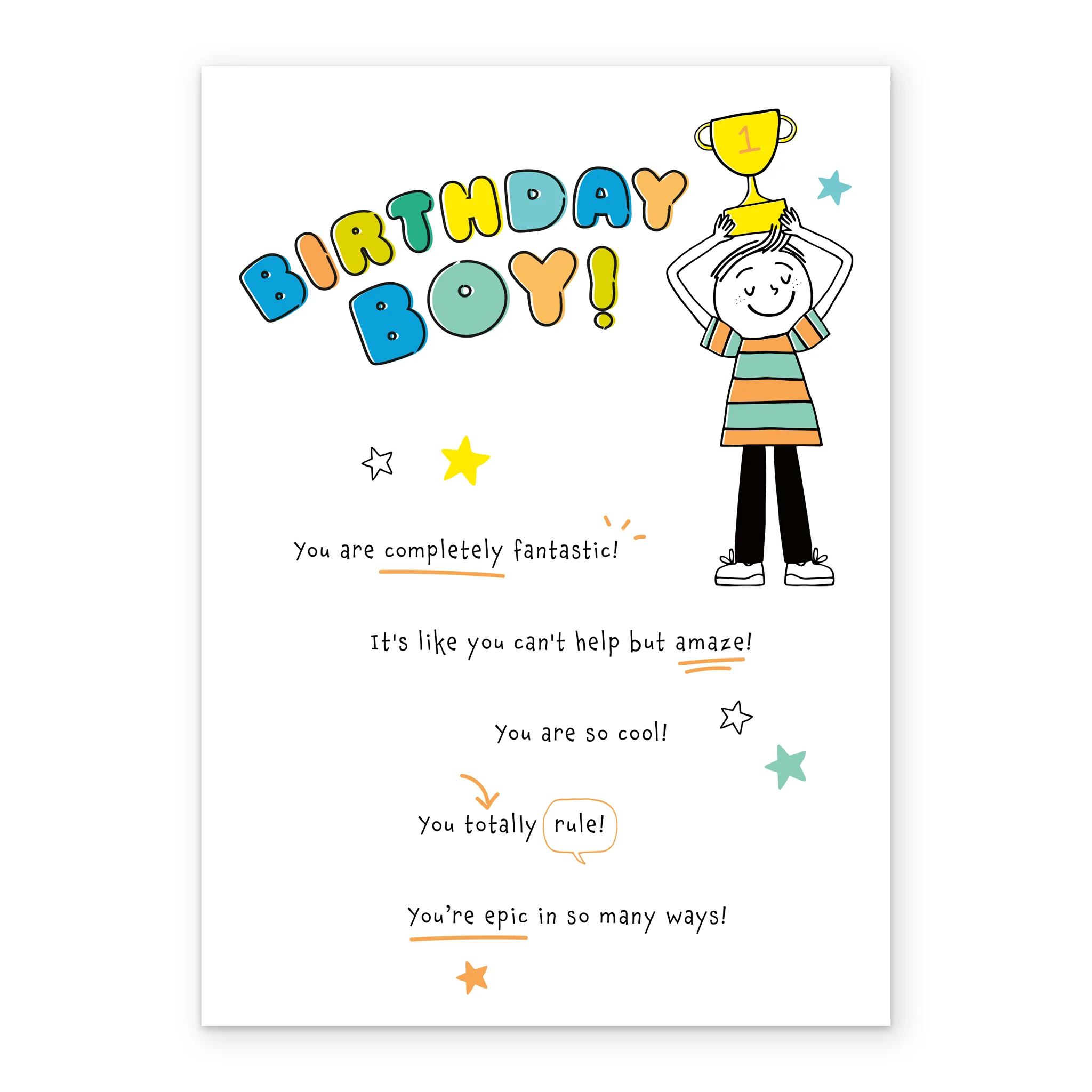 Personalised 'You Totally Rule!' Birthday Card for Birthday Boy - Image 2