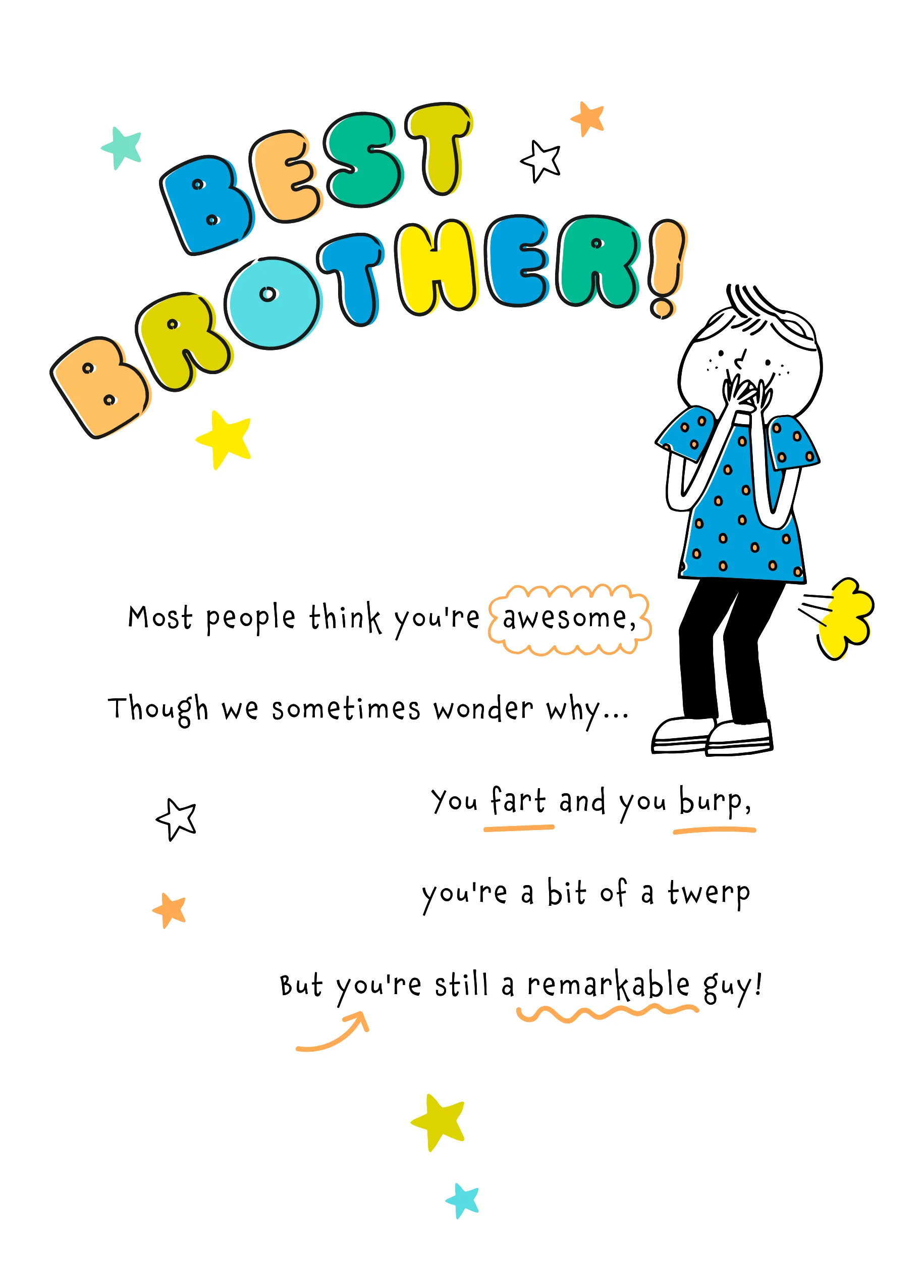 Personalised 'You're Awesome' Birthday Card for Brother