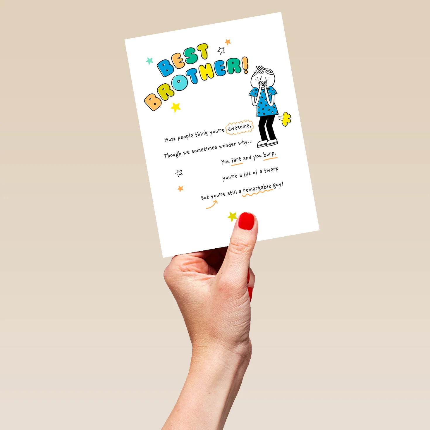 Personalised 'You're Awesome' Birthday Card for Brother - Image 5