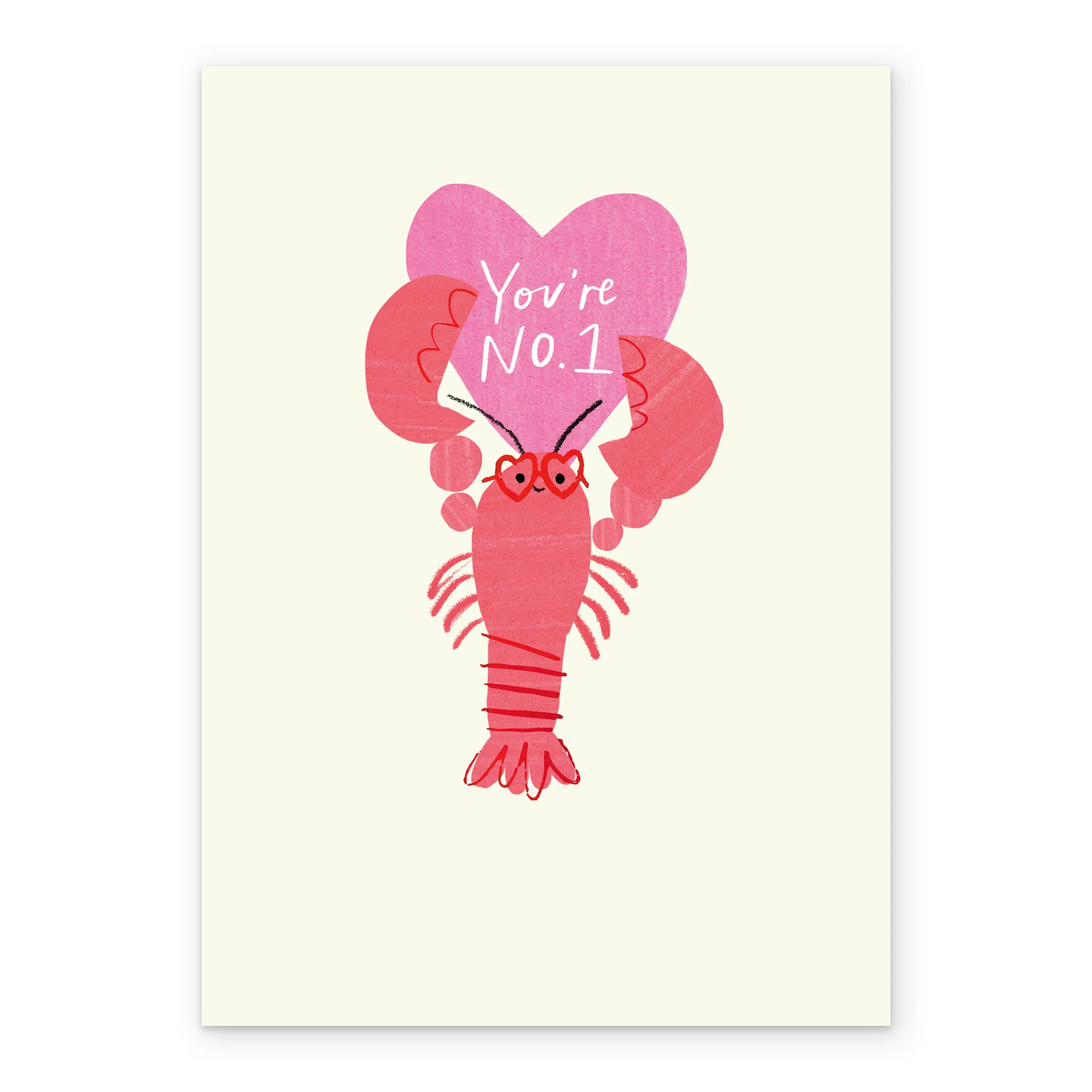 Personalised 'You're No. 1' Pink Lobster Anniversary Card - Image 2