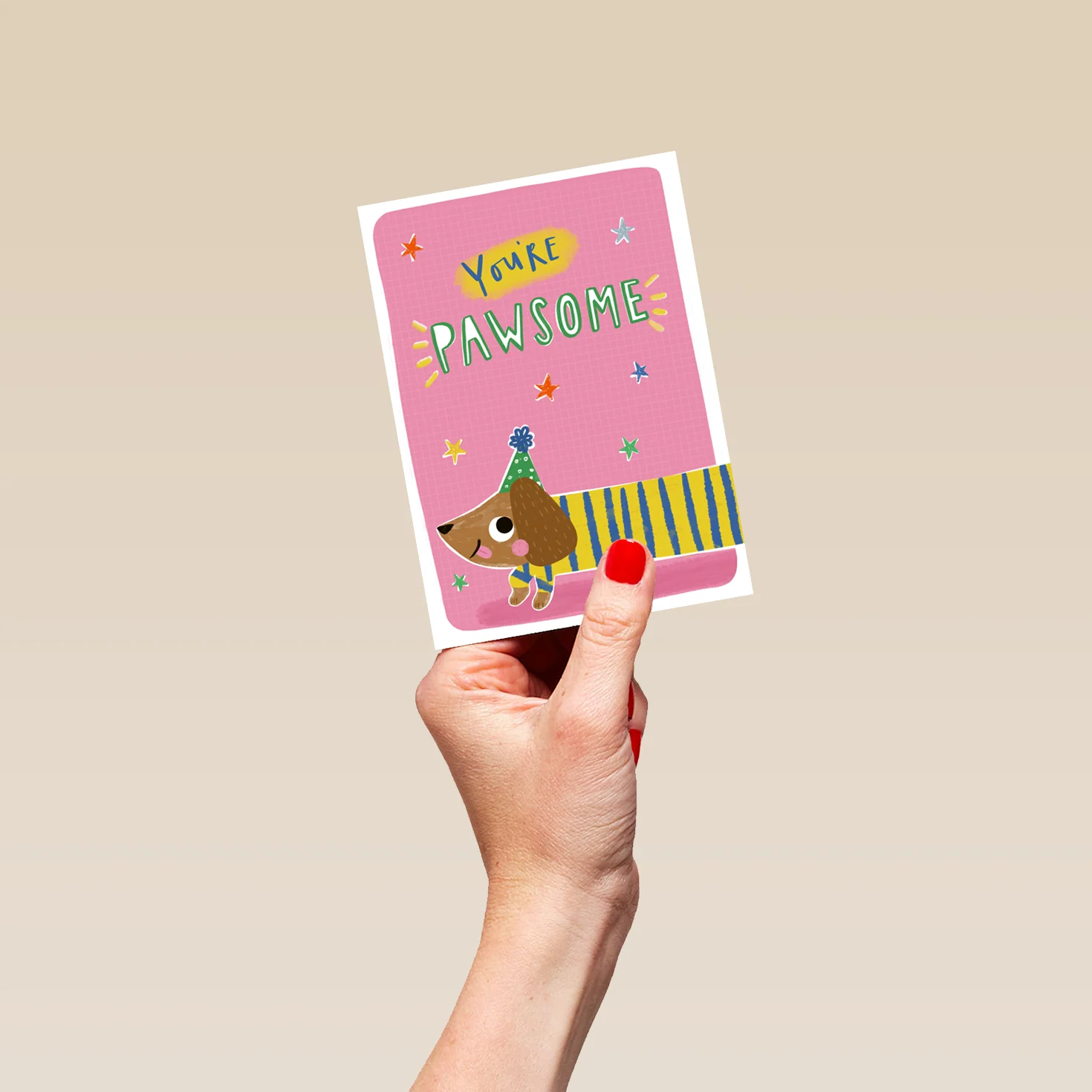 Personalised You're Pawsome Cute Dog Kids Birthday Card - Image 4
